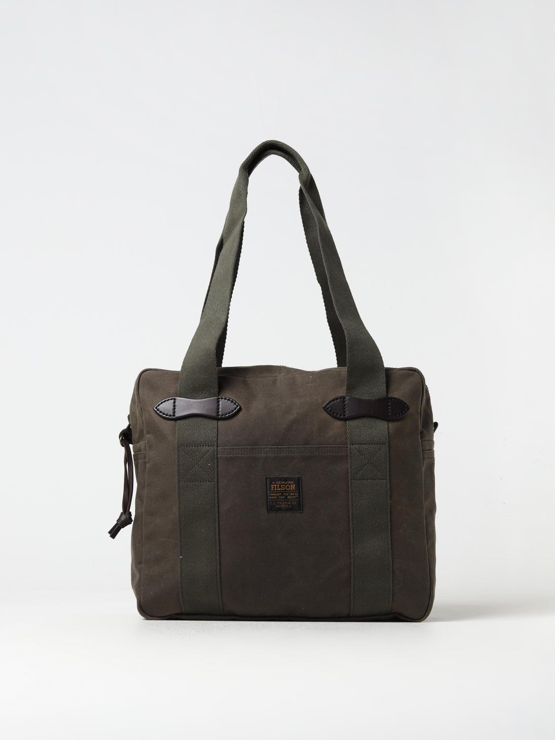FILSON BORSA: Borsa Tin Cloth Filson in cotone cerato e nylon, Verde - Img 1