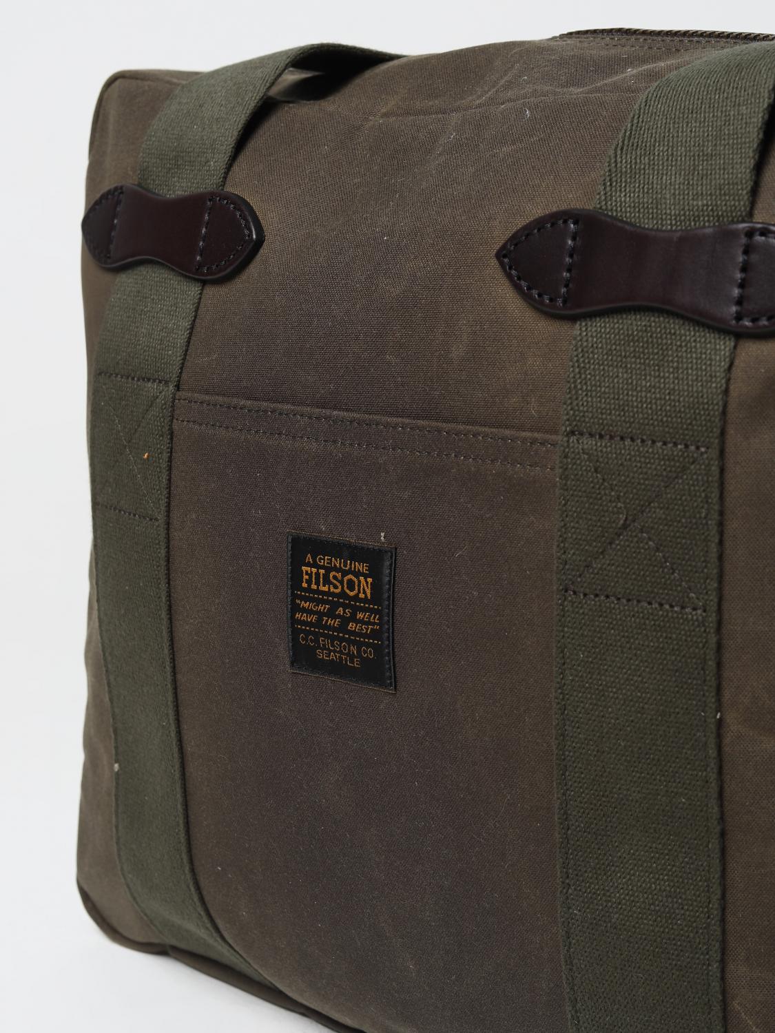 FILSON BORSA: Borsa Tin Cloth Filson in cotone cerato e nylon, Verde - Img 3
