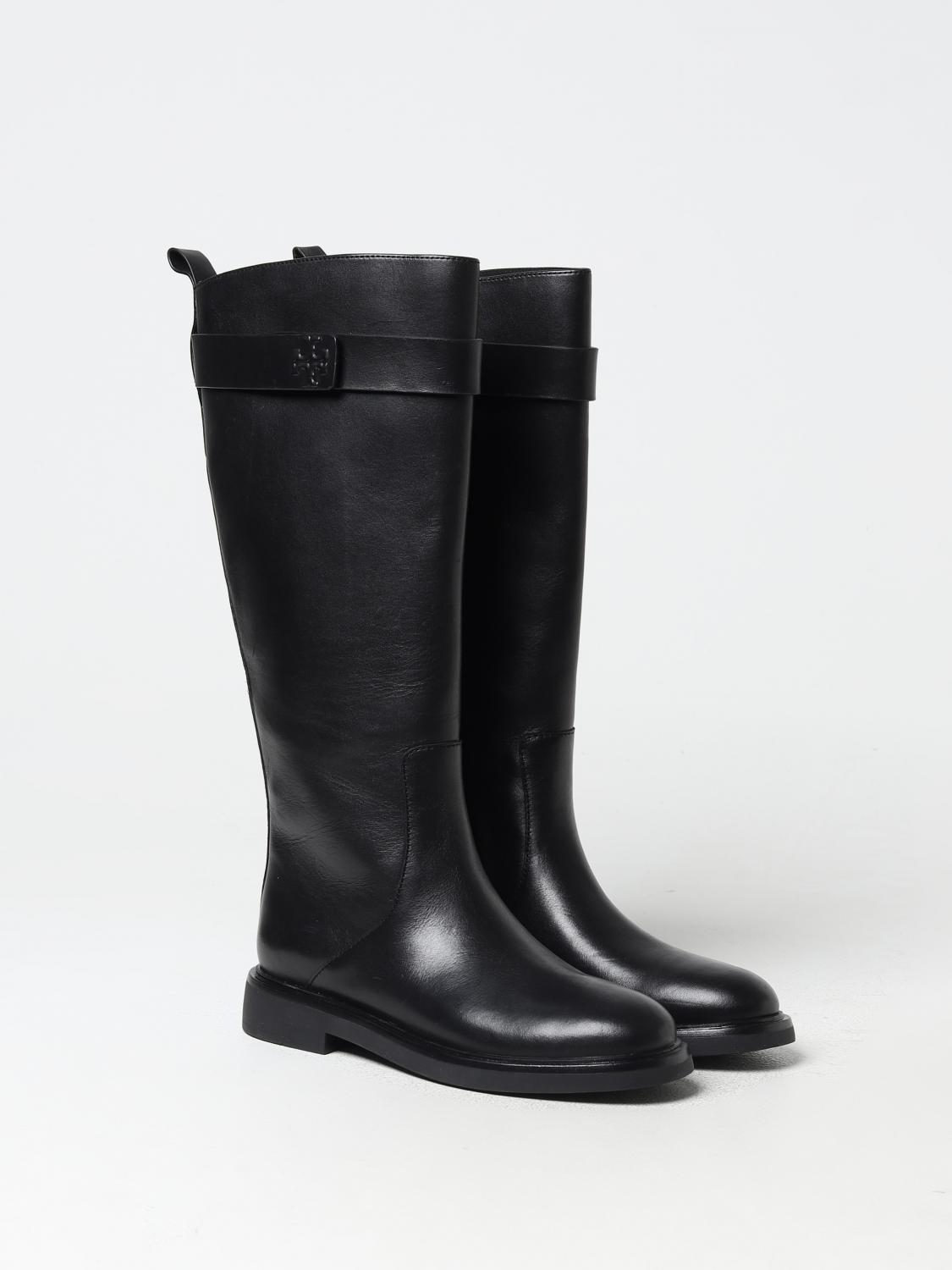 TORY BURCH BOOTS: Tory Burch leather boots with zip, Black - Img 2