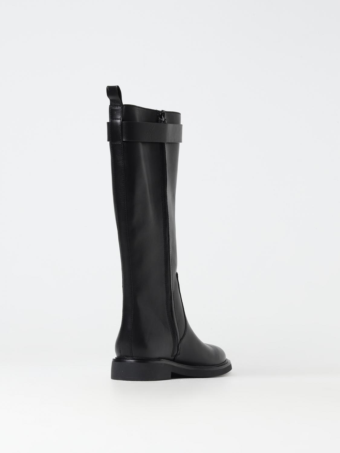 TORY BURCH BOOTS: Tory Burch leather boots with zip, Black - Img 3