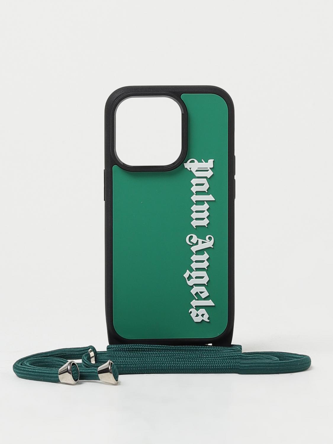 PALM ANGELS ACCESSORI TECH: Cover iPhone 14 Palm Angels in pvc e gomma, Bosco - Img 1