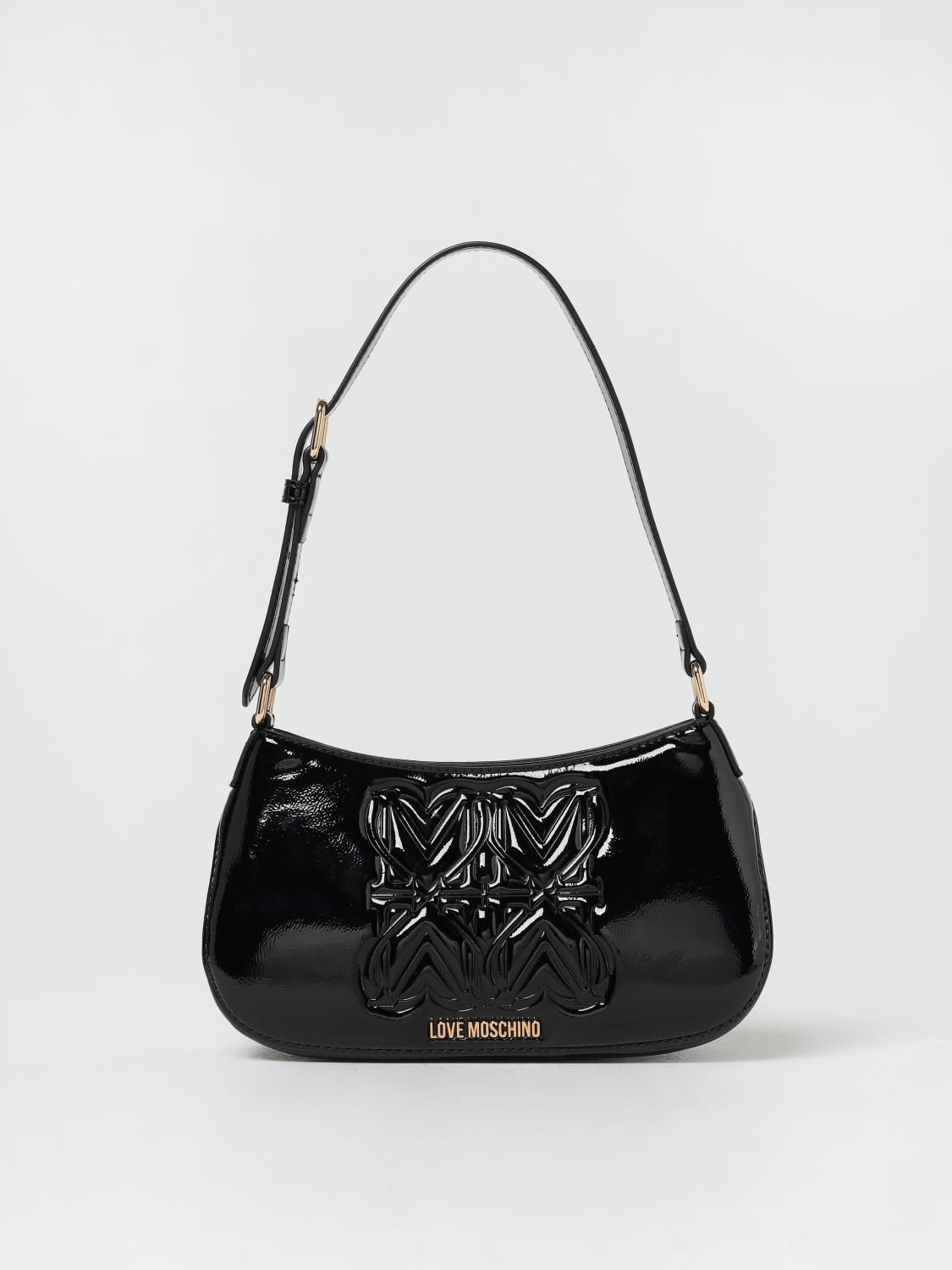 MOSCHINO Black Patent Leather Shoulder store Bag Purse