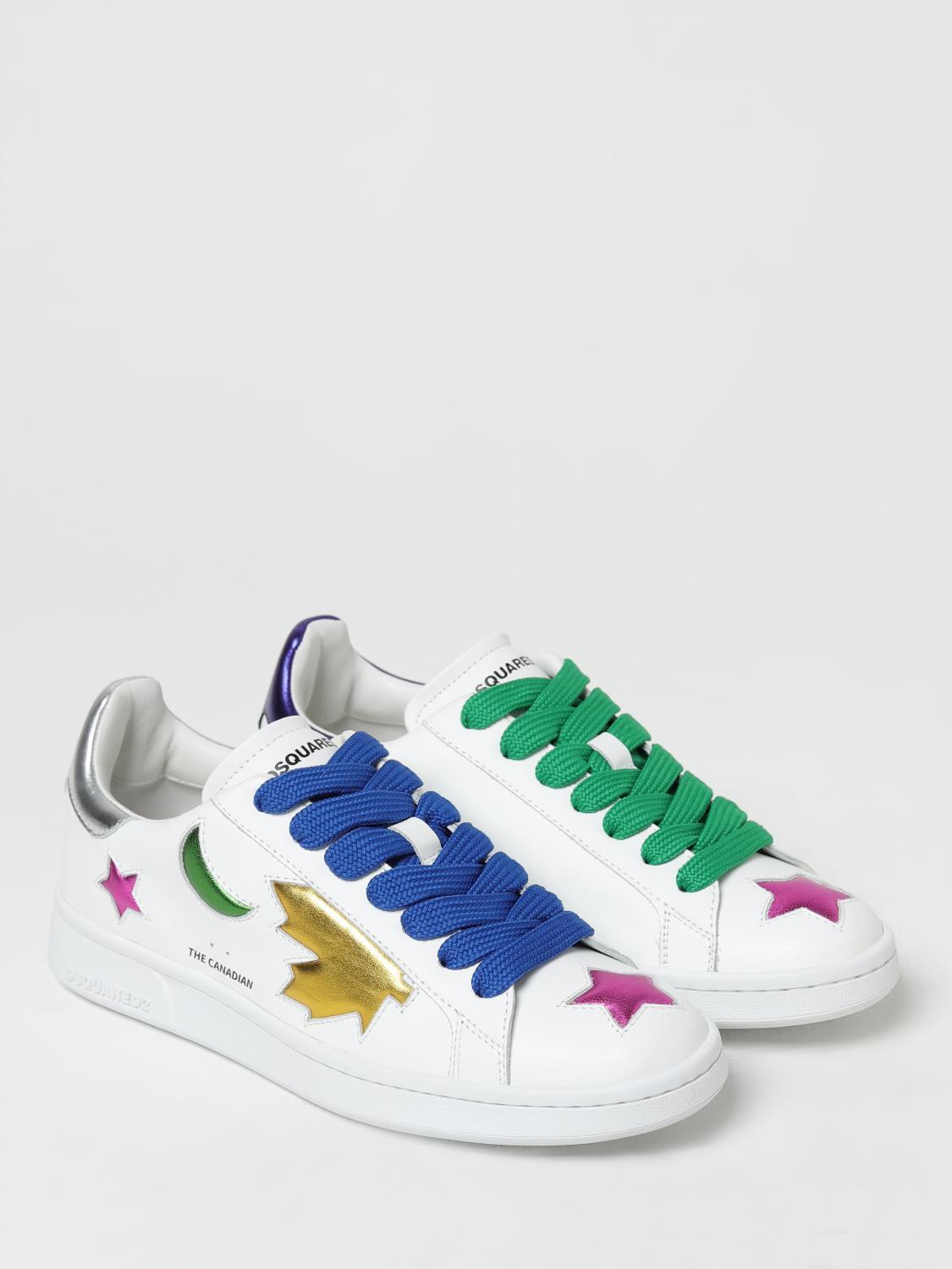 DSQUARED2 SNEAKERS: Dsquared2 leather sneakers, White - Img 2