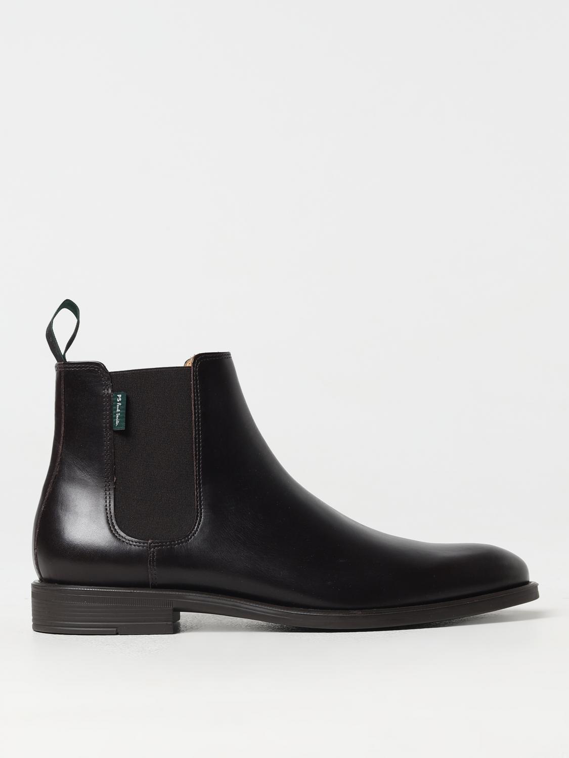 PS PAUL SMITH STIVALETTI: Stivaletto Cedric PS Paul Smith in pelle, Marrone - Img 1