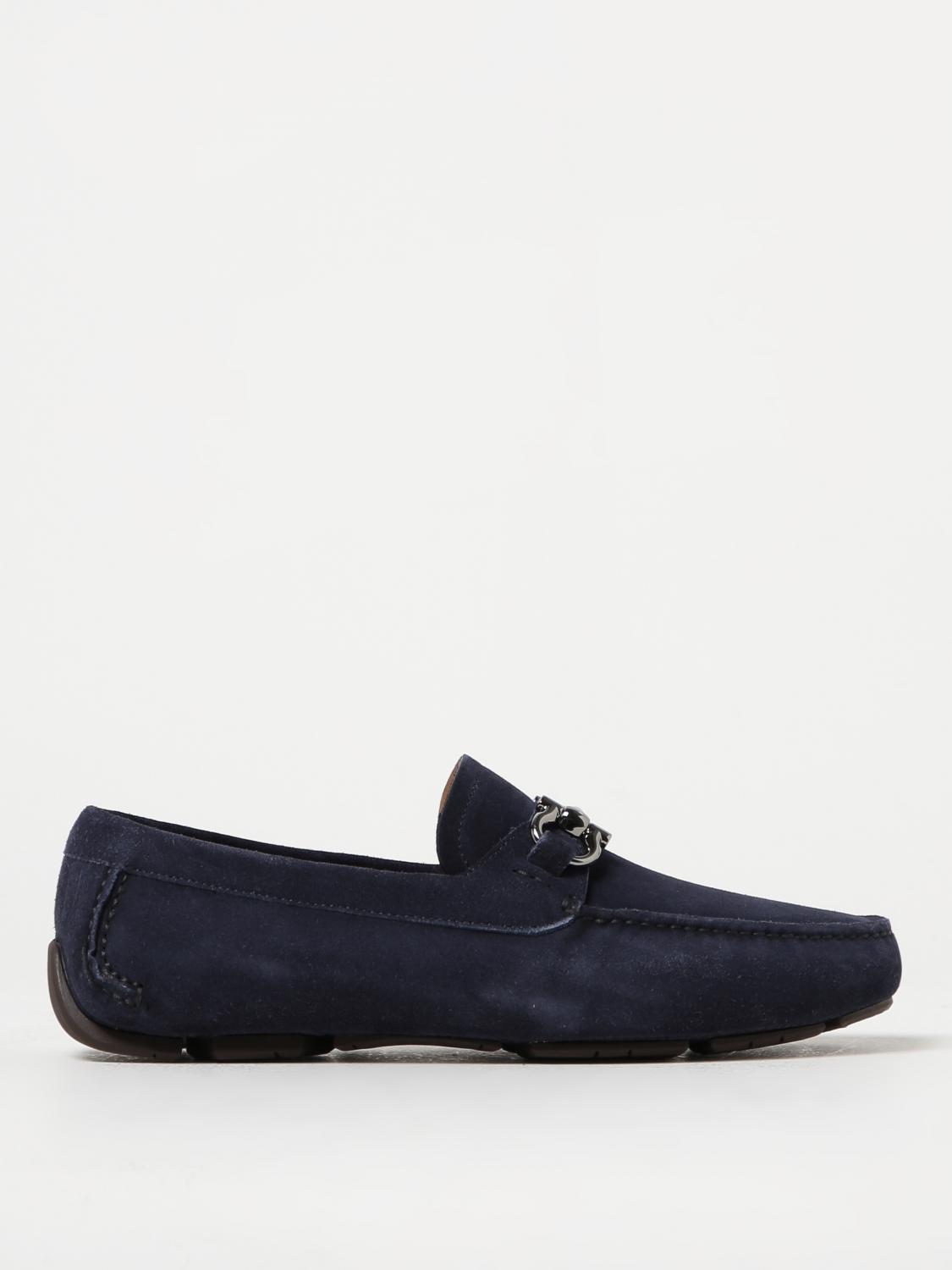 FERRAGAMO LOAFERS: Ferragamo Paris moccasins in suede, Blue - Img 1