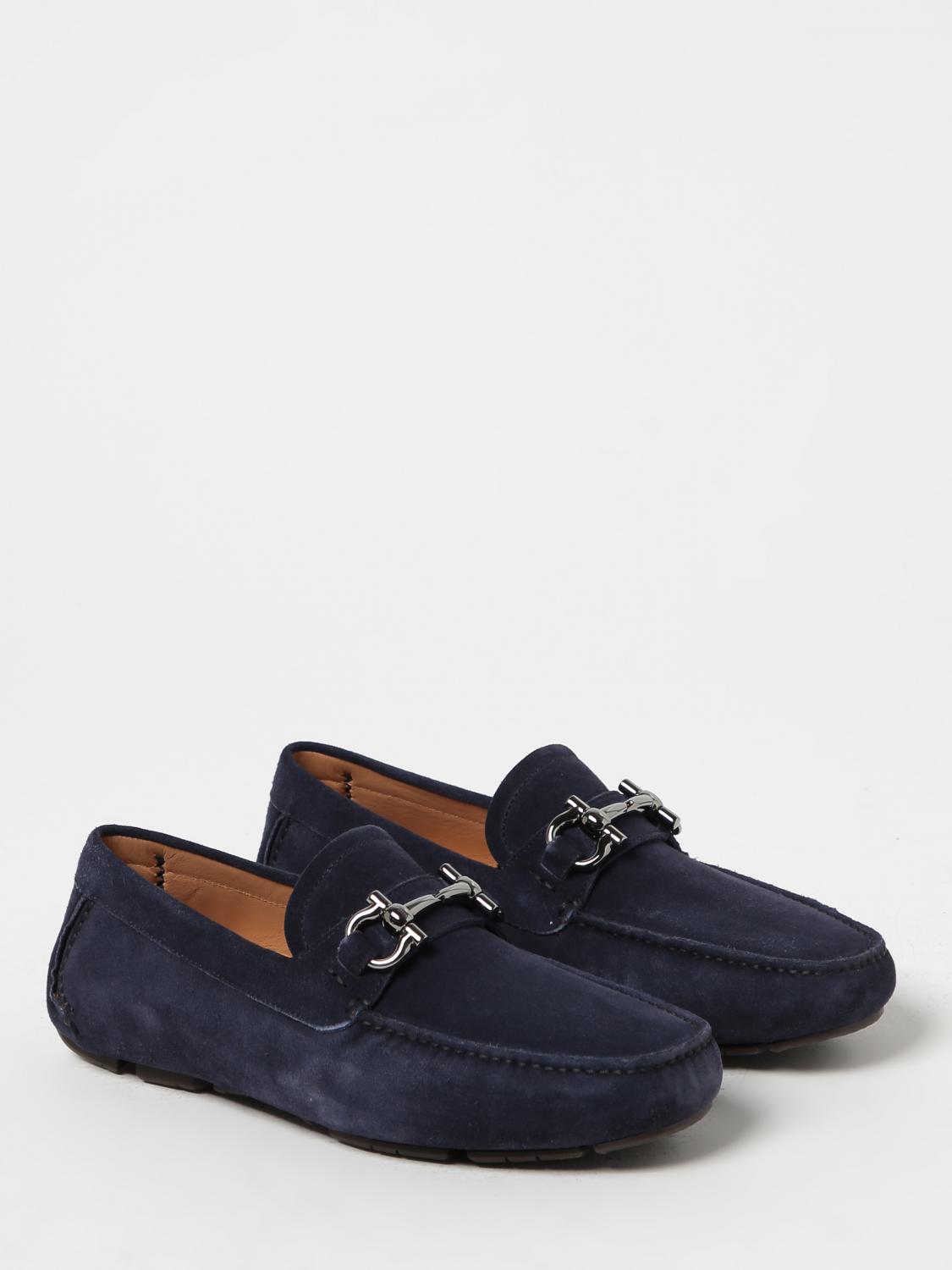 FERRAGAMO LOAFERS: Ferragamo Paris moccasins in suede, Blue - Img 2