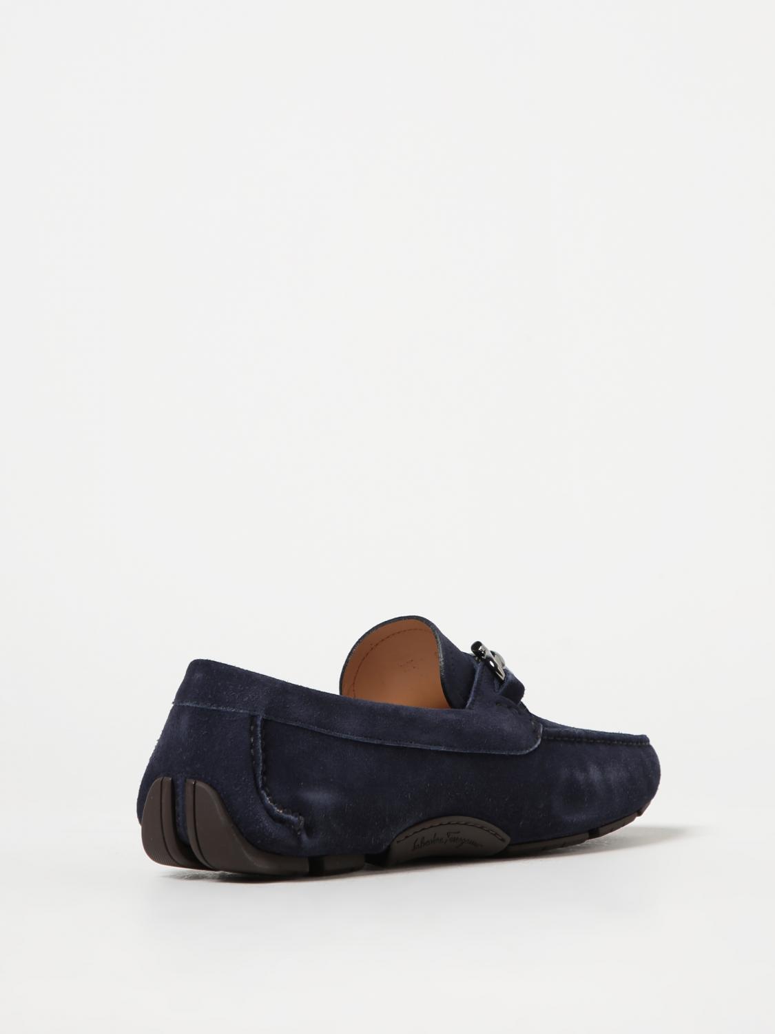 FERRAGAMO LOAFERS: Ferragamo Paris moccasins in suede, Blue - Img 3