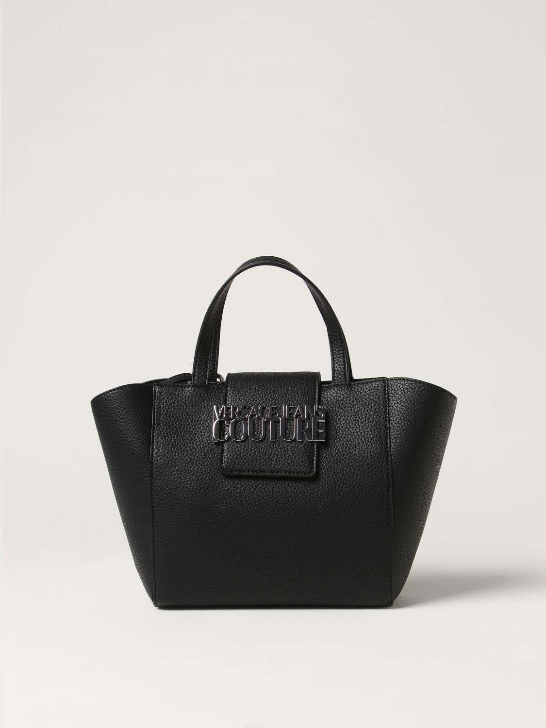 VERSACE JEANS COUTURE BORSA A MANO: Borsa Versace Jeans Couture in pelle sintetica a grana, Nero - Img 1