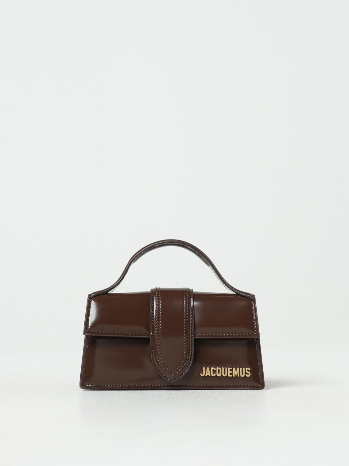 JACQUEMUS BORSA MINI: Borsa Le Bambino Jacquemus in pelle spazzolata, Marrone - Img 1