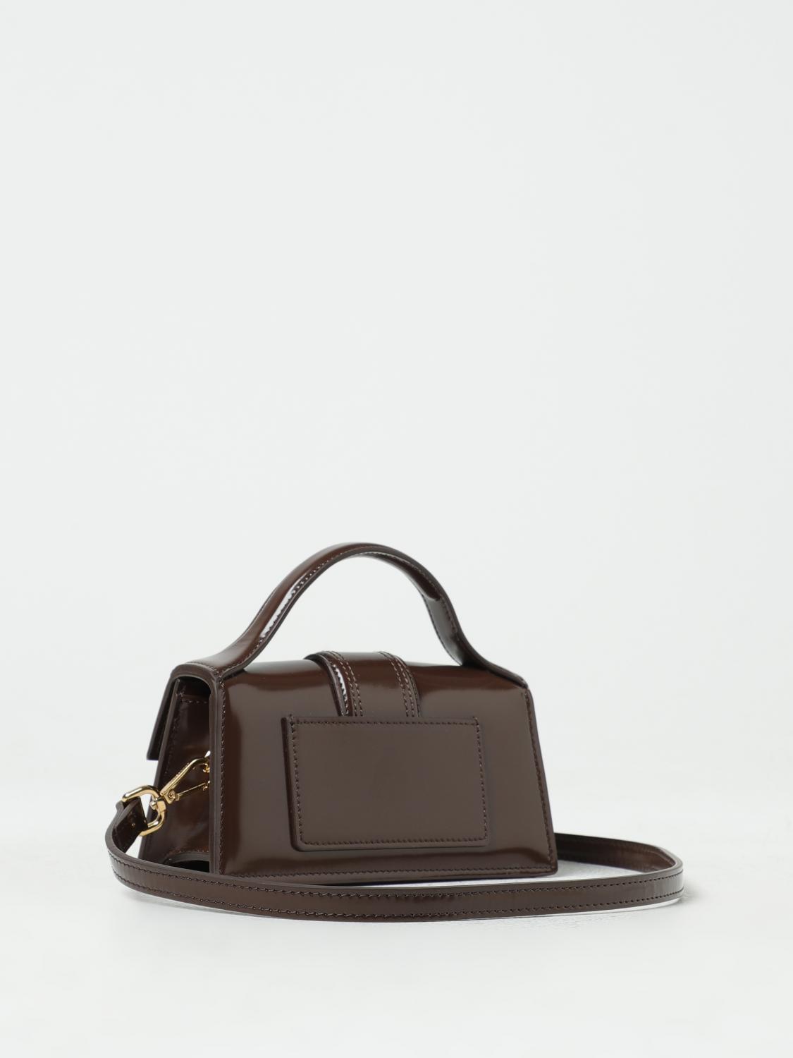 JACQUEMUS BORSA MINI: Borsa Le Bambino Jacquemus in pelle spazzolata, Marrone - Img 3