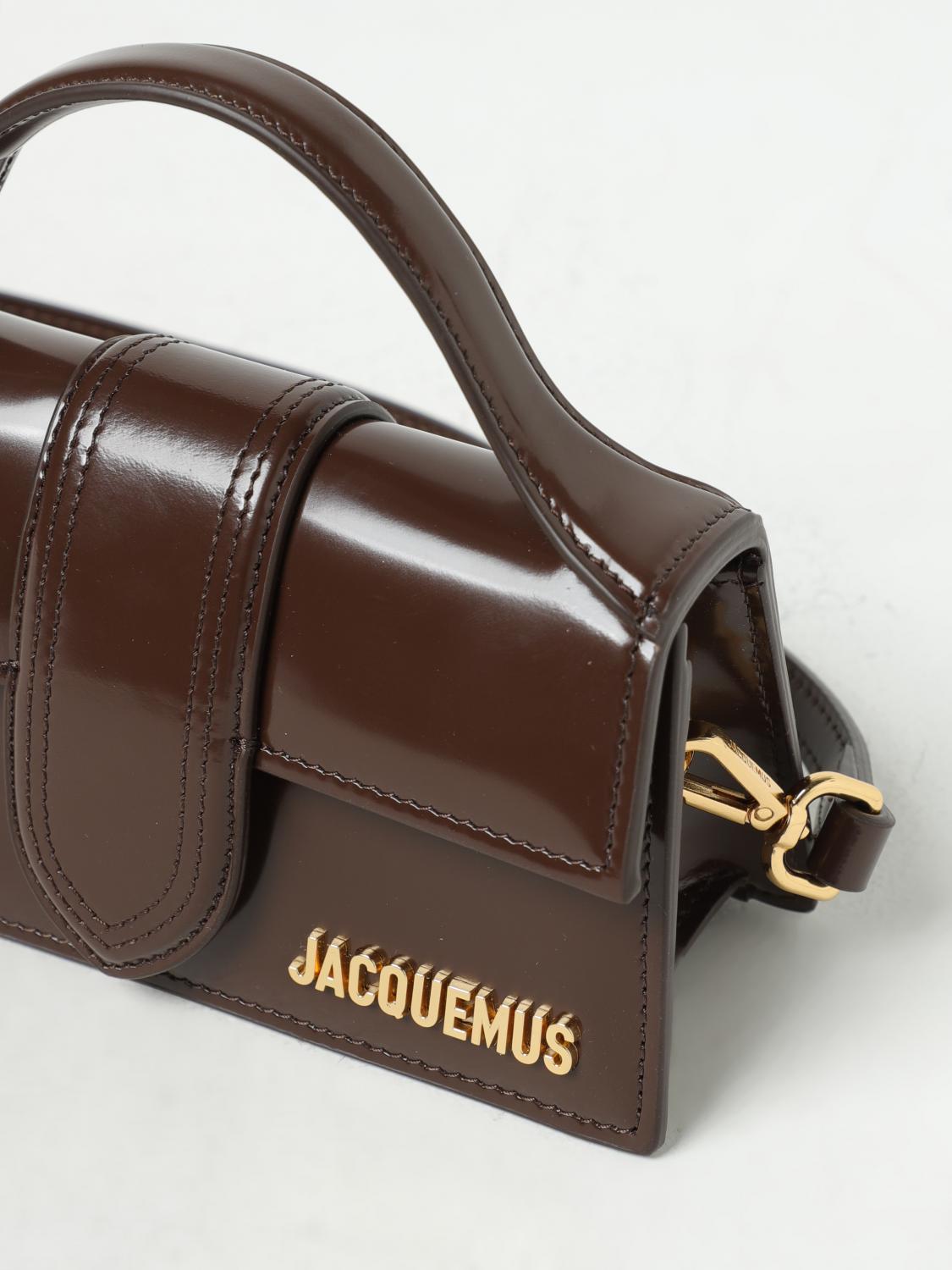 JACQUEMUS BORSA MINI: Borsa Le Bambino Jacquemus in pelle spazzolata, Marrone - Img 4