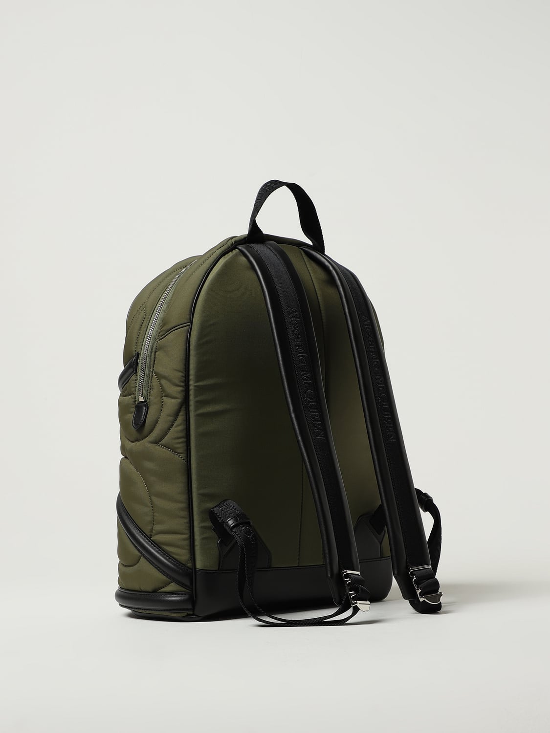 MCQUEEN BACKPACK: McQueen backpack in quilted nylon, Green - Img 2