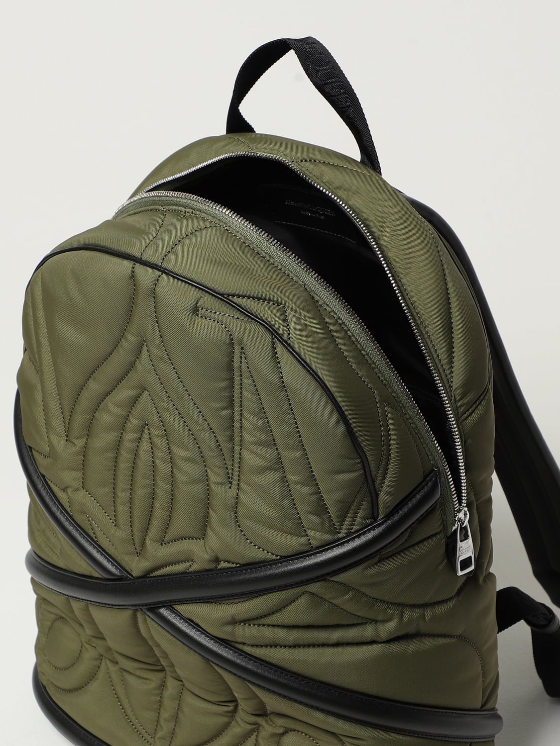 MCQUEEN BACKPACK: McQueen backpack in quilted nylon, Green - Img 4