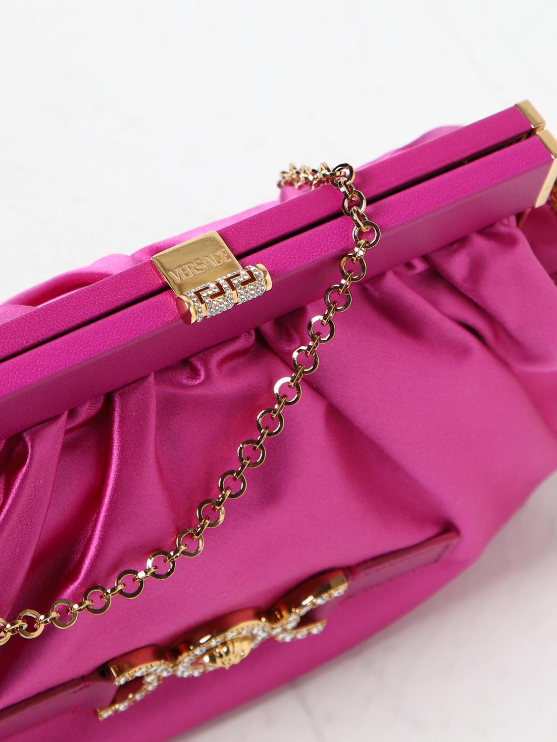 VERSACE CLUTCH: Clutch Versace in raso di viscosa e seta, Fuxia - Img 3