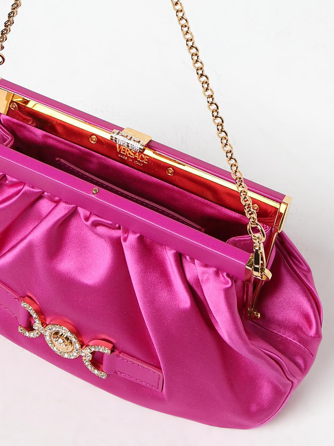 VERSACE CLUTCH: Clutch Versace in raso di viscosa e seta, Fuxia - Img 4