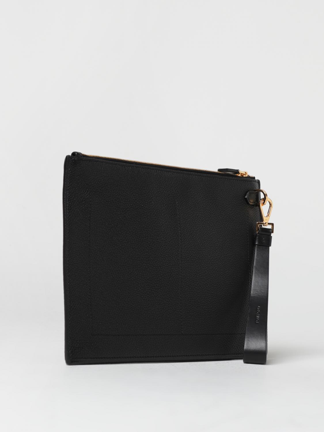 TOM FORD BRIEFCASE: Tom Ford clutch in grained leather, Black - Img 2