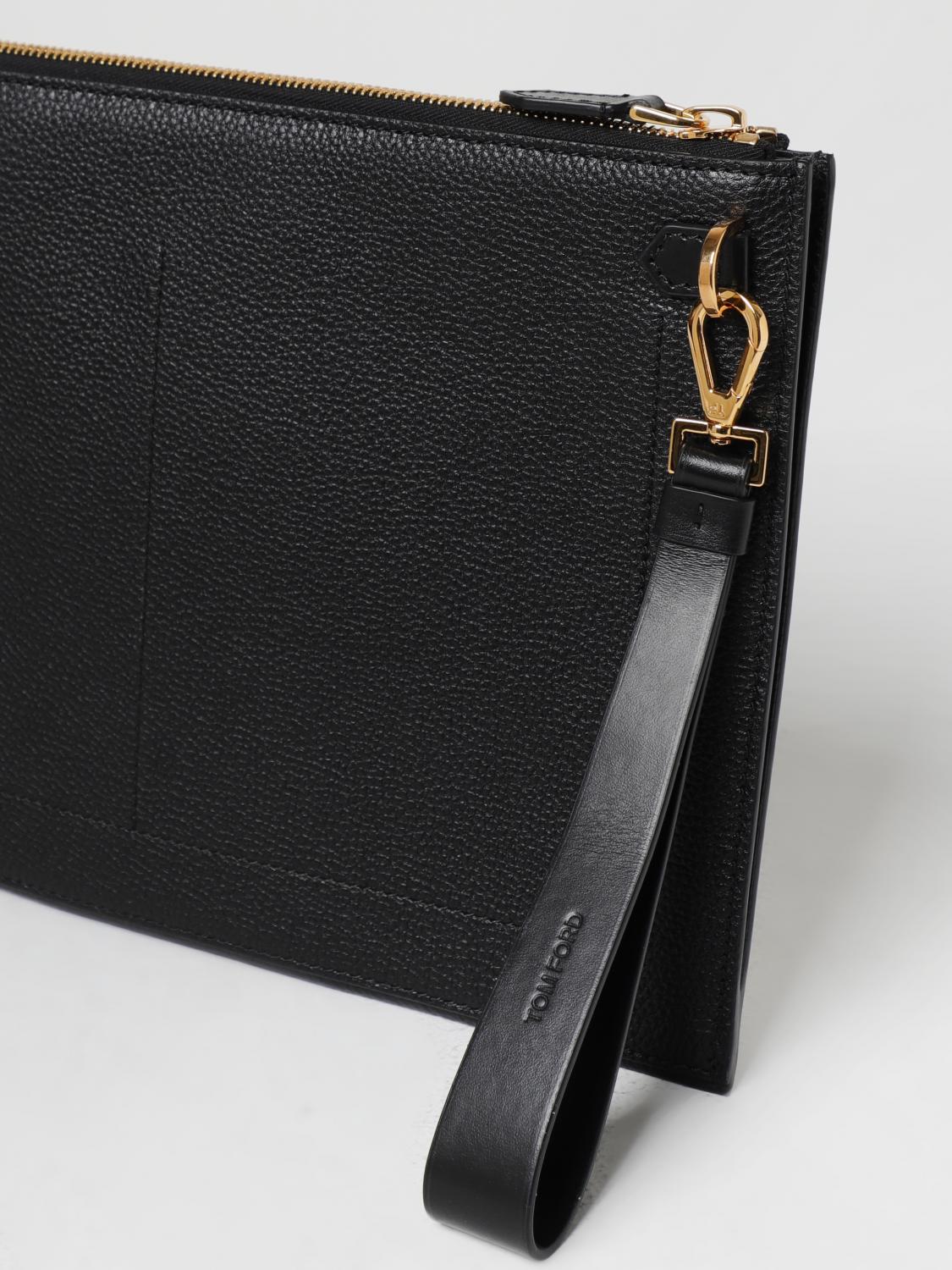 TOM FORD BRIEFCASE: Tom Ford clutch in grained leather, Black - Img 3
