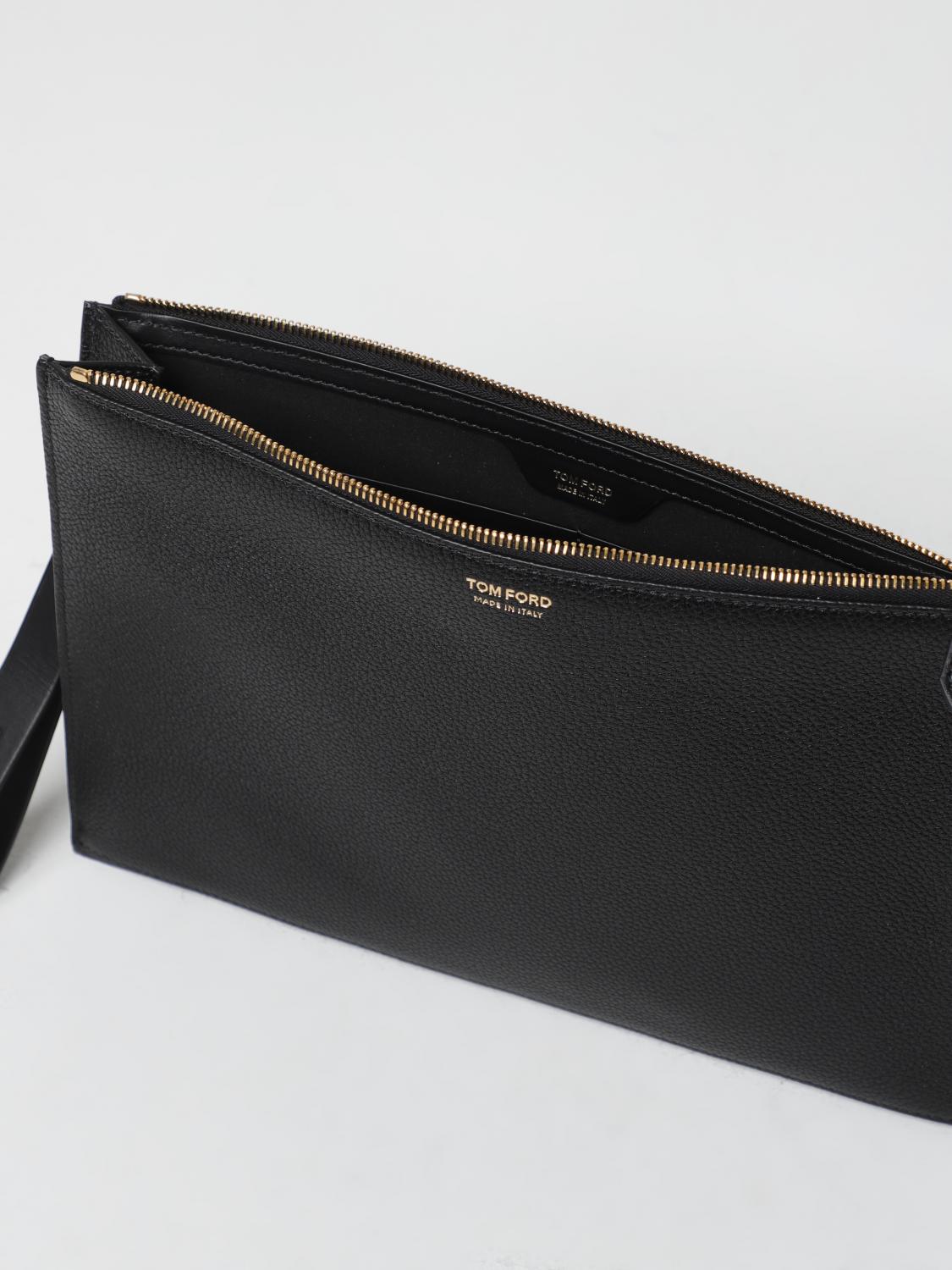 TOM FORD BRIEFCASE: Tom Ford clutch in grained leather, Black - Img 4