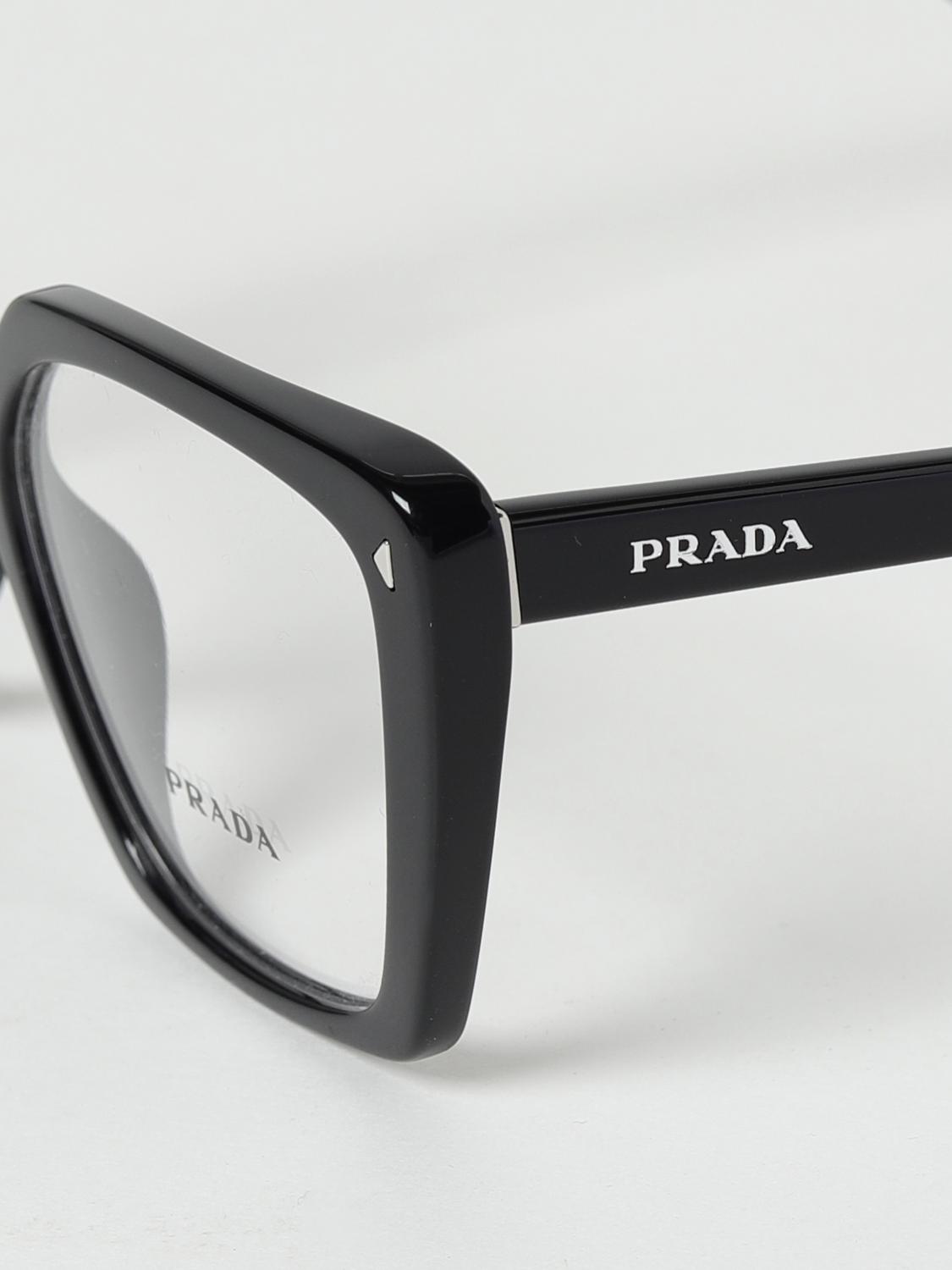 PRADA OCCHIALI DA VISTA: Occhiali da vista Prada in acetato e metallo, Nero - Img 4