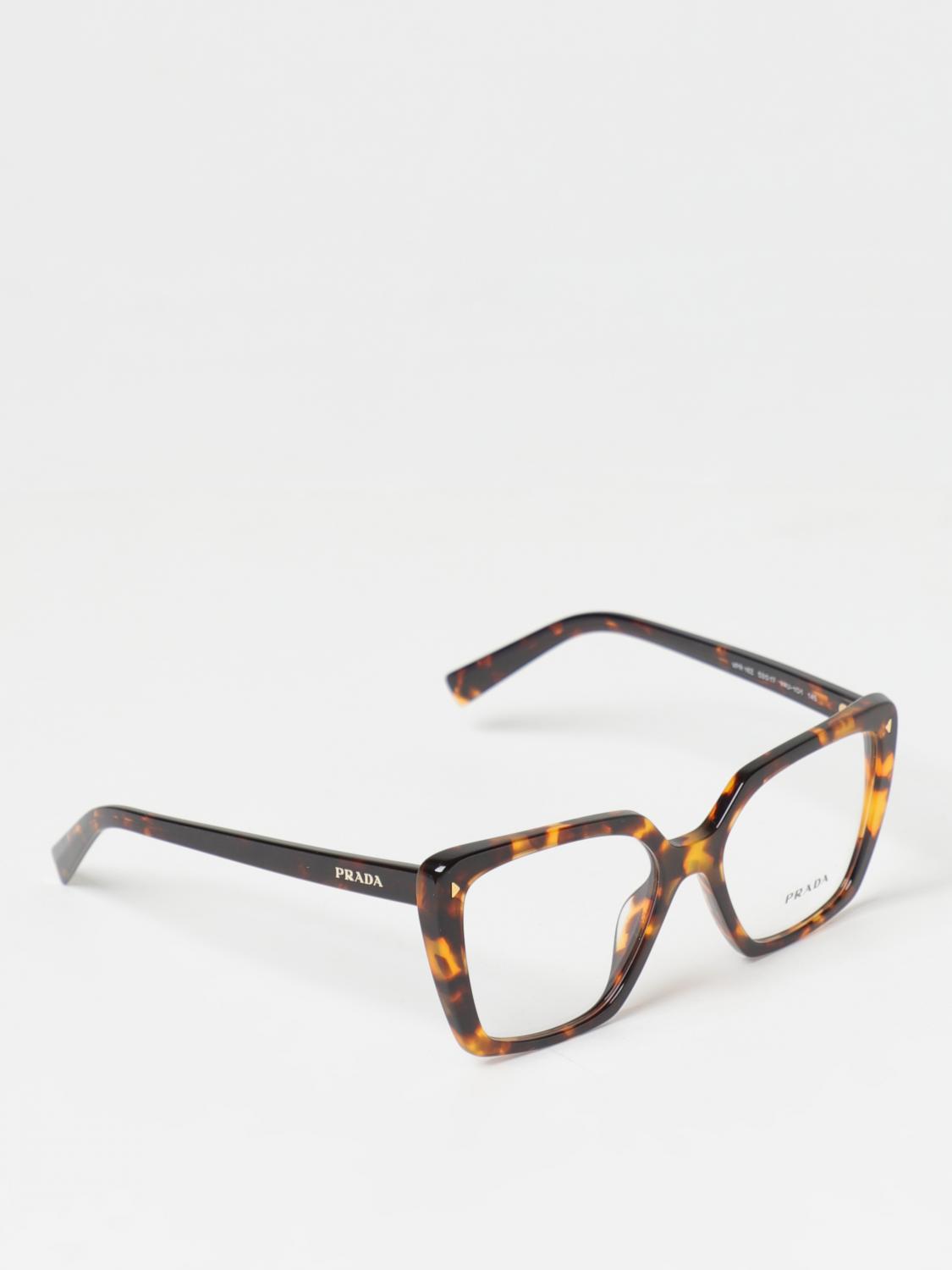PRADA OPTICAL FRAMES: Prada acetate and metal eyeglasses, Brown - Img 1