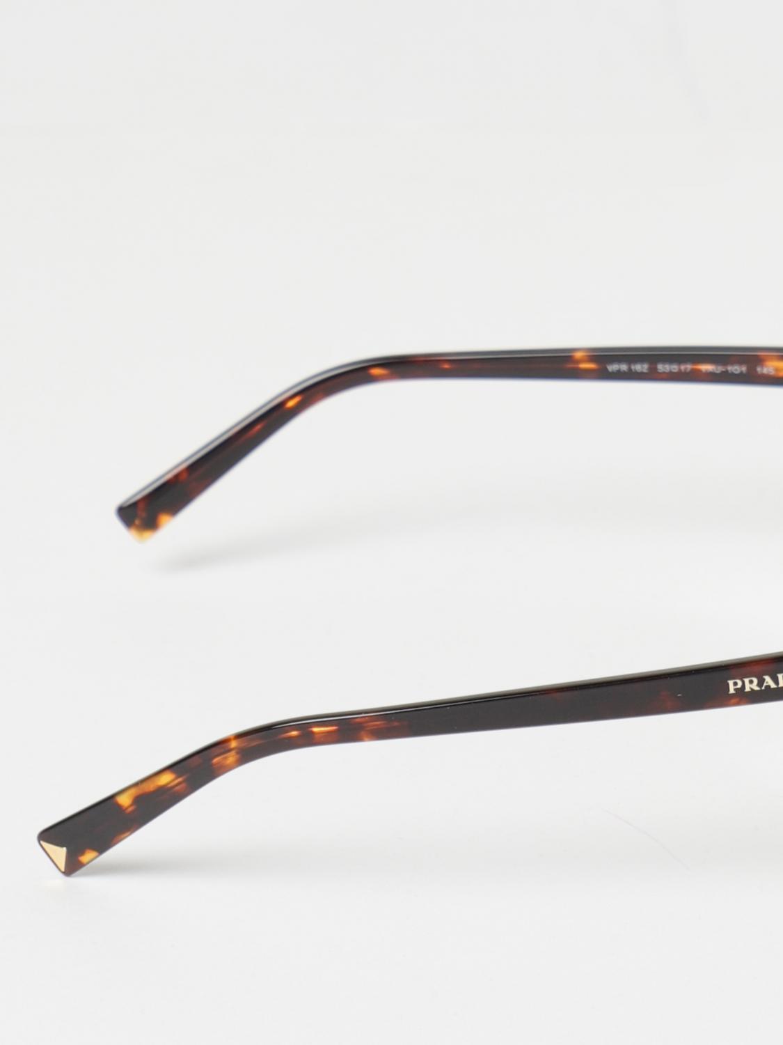 PRADA OPTICAL FRAMES: Prada acetate and metal eyeglasses, Brown - Img 3