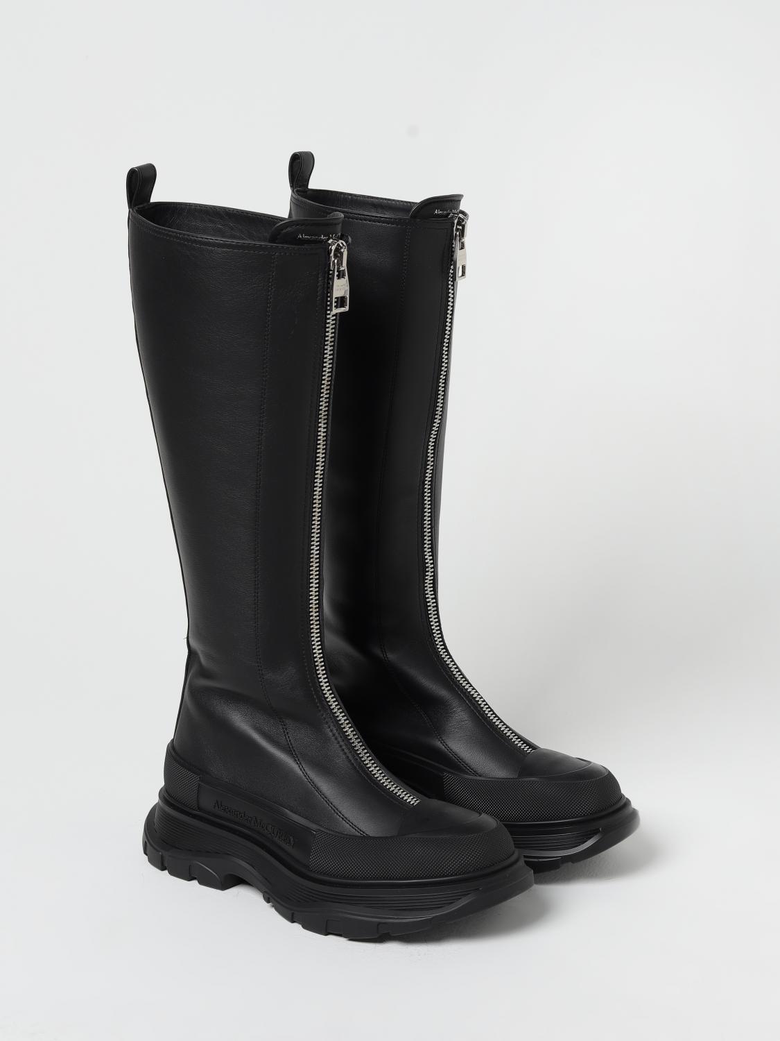 MCQUEEN BOOTS: Alexander Tread Slick McQueen leather boots with zip, Black - Img 2