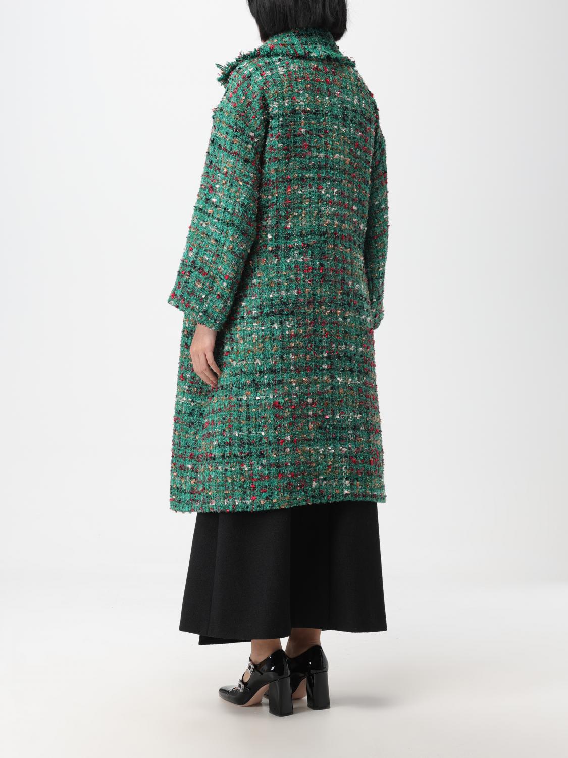 Edward Achour Paris Coat woman - Green | 050214 | GIGLIO.COM