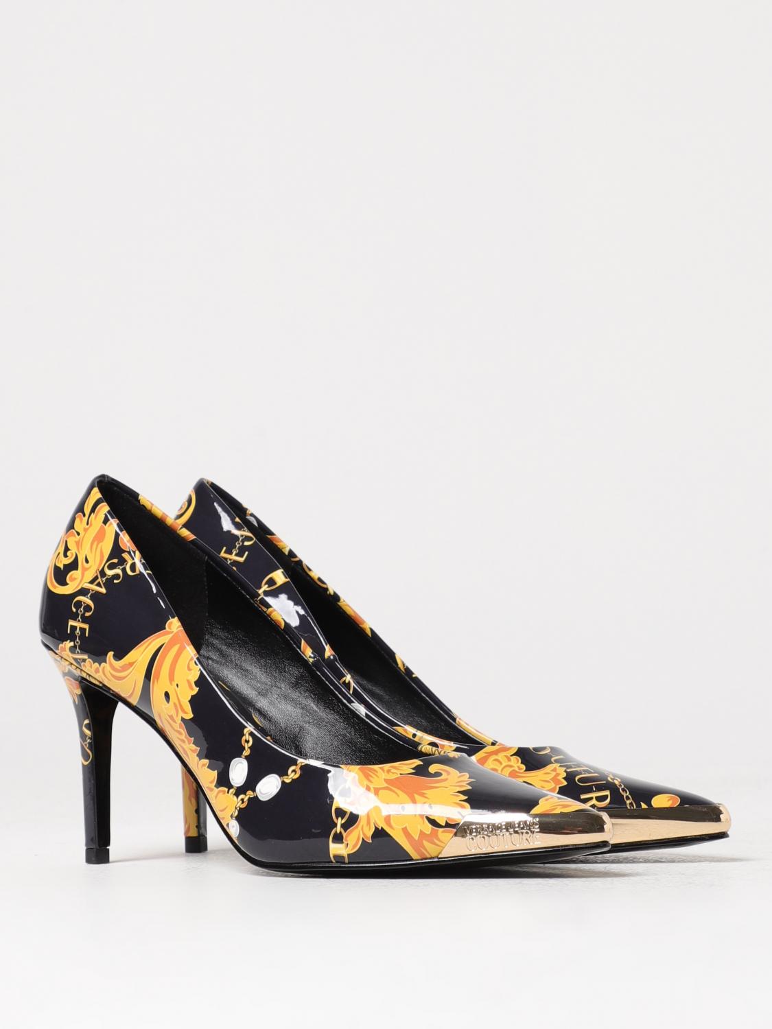 VERSACE JEANS COUTURE PUMPS: Versace Jeans Couture Baroque pumps in patent leather, Black - Img 2