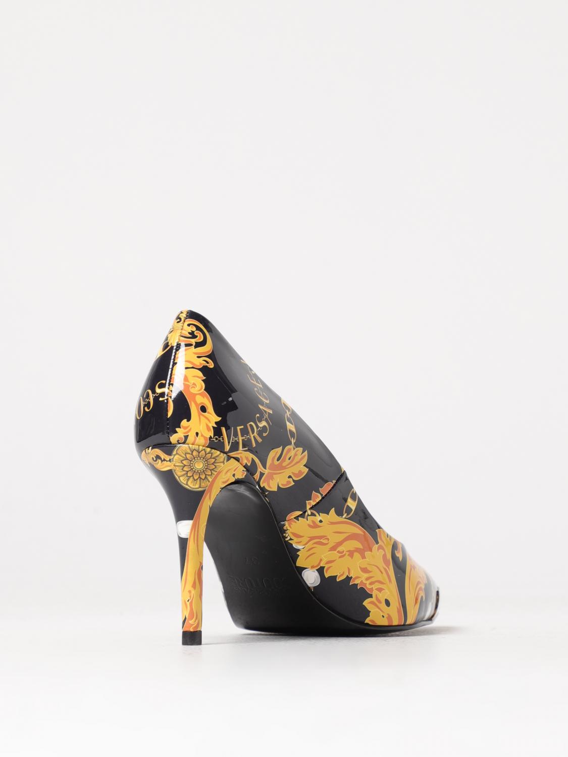 VERSACE JEANS COUTURE PUMPS: Versace Jeans Couture Baroque pumps in patent leather, Black - Img 3