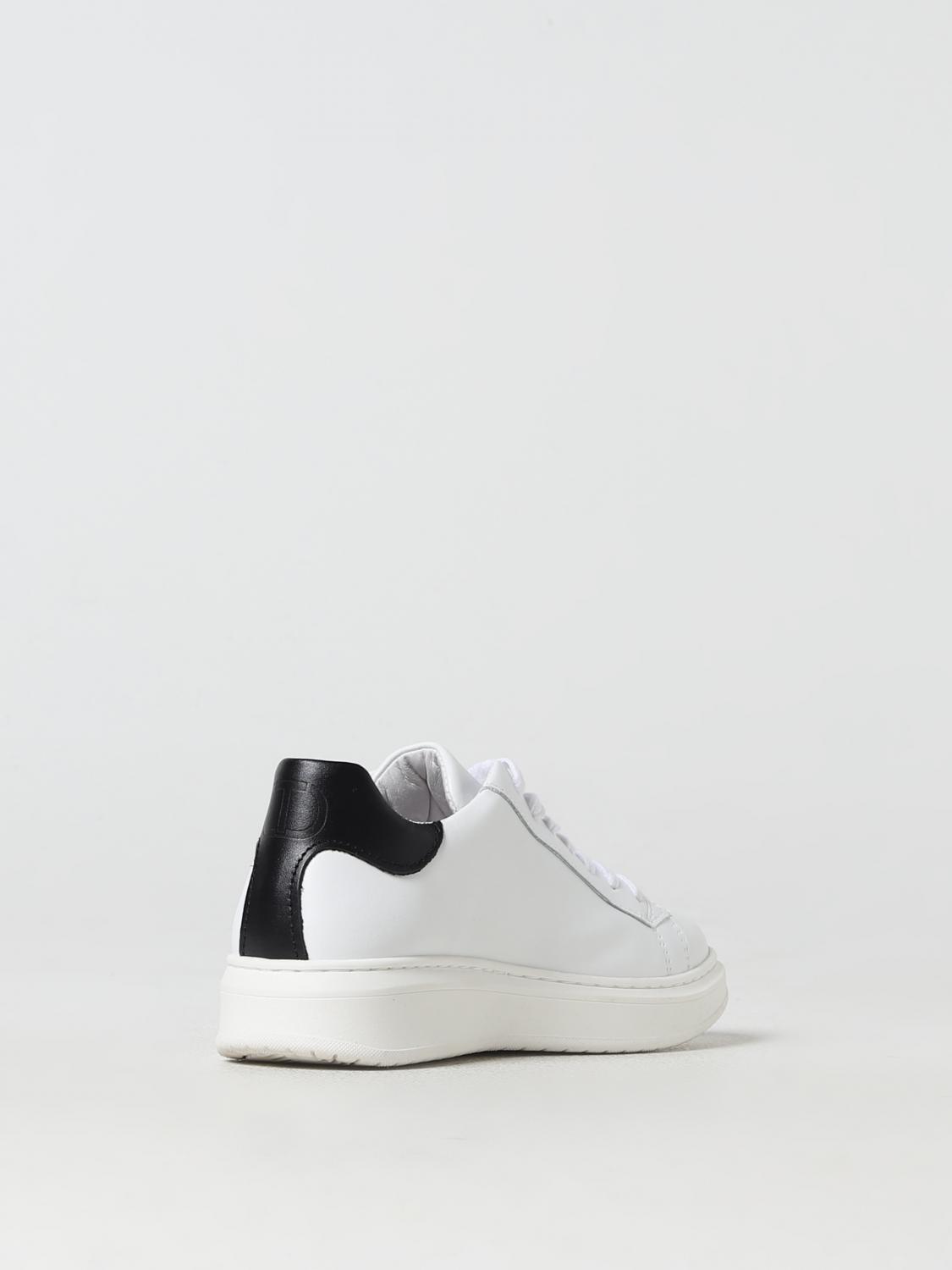 TWINSET SNEAKERS: Twinset leather sneakers with printed logo, White - Img 3