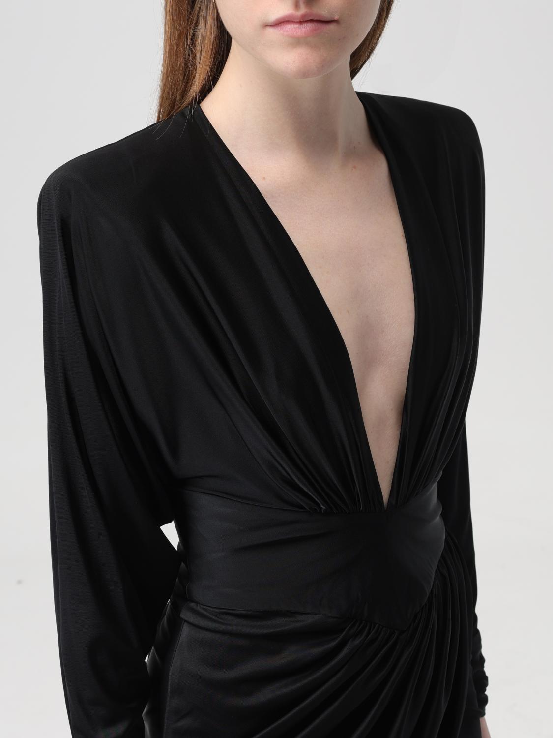 alexandre vauthier black dress V-Neck Mini Dress in Black