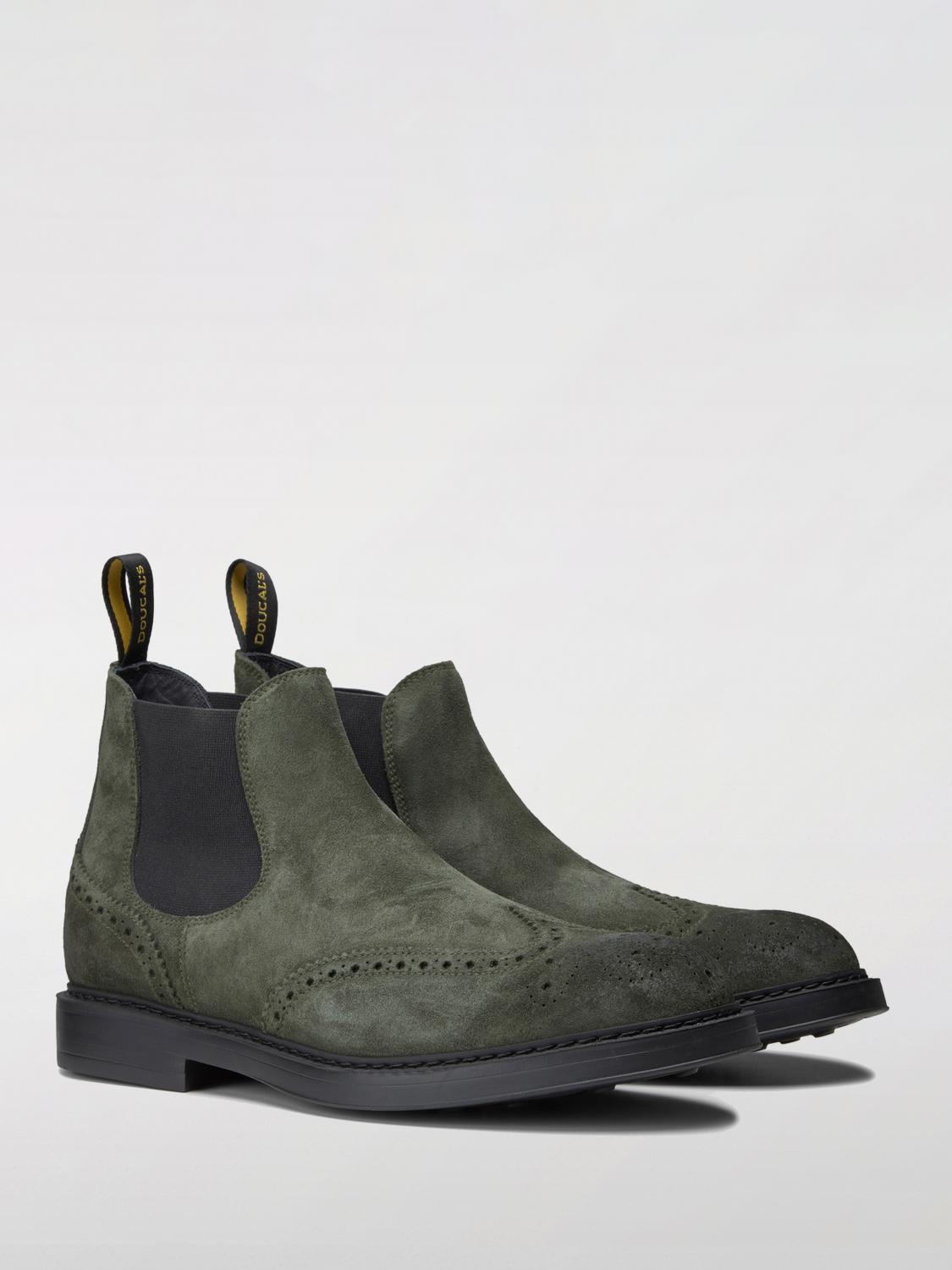 DOUCAL'S STIVALETTI: Stivaletto Doucal's in camoscio con motivo brogue, Verde - Img 2