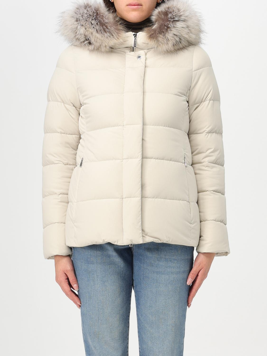 ジャケット MOORER Woman Jacket Ivory MODGI100891KILIE U0119 Moorer Outlet: Coat woman - Ivory | Moorer jacket