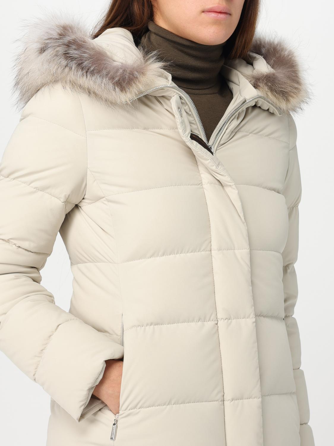 ジャケット MOORER Woman Jacket Ivory MODGI100891KILIE U0119 Moorer Outlet: Coat woman - Ivory | Moorer jacket
