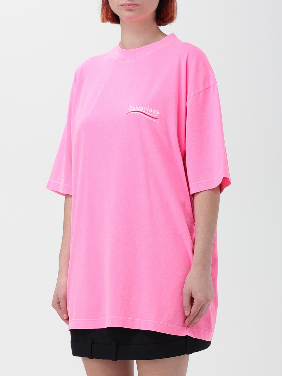 Balenciaga cotton t-shirt with logo - Pink | 641655TPVI3 | GIGLIO.COM