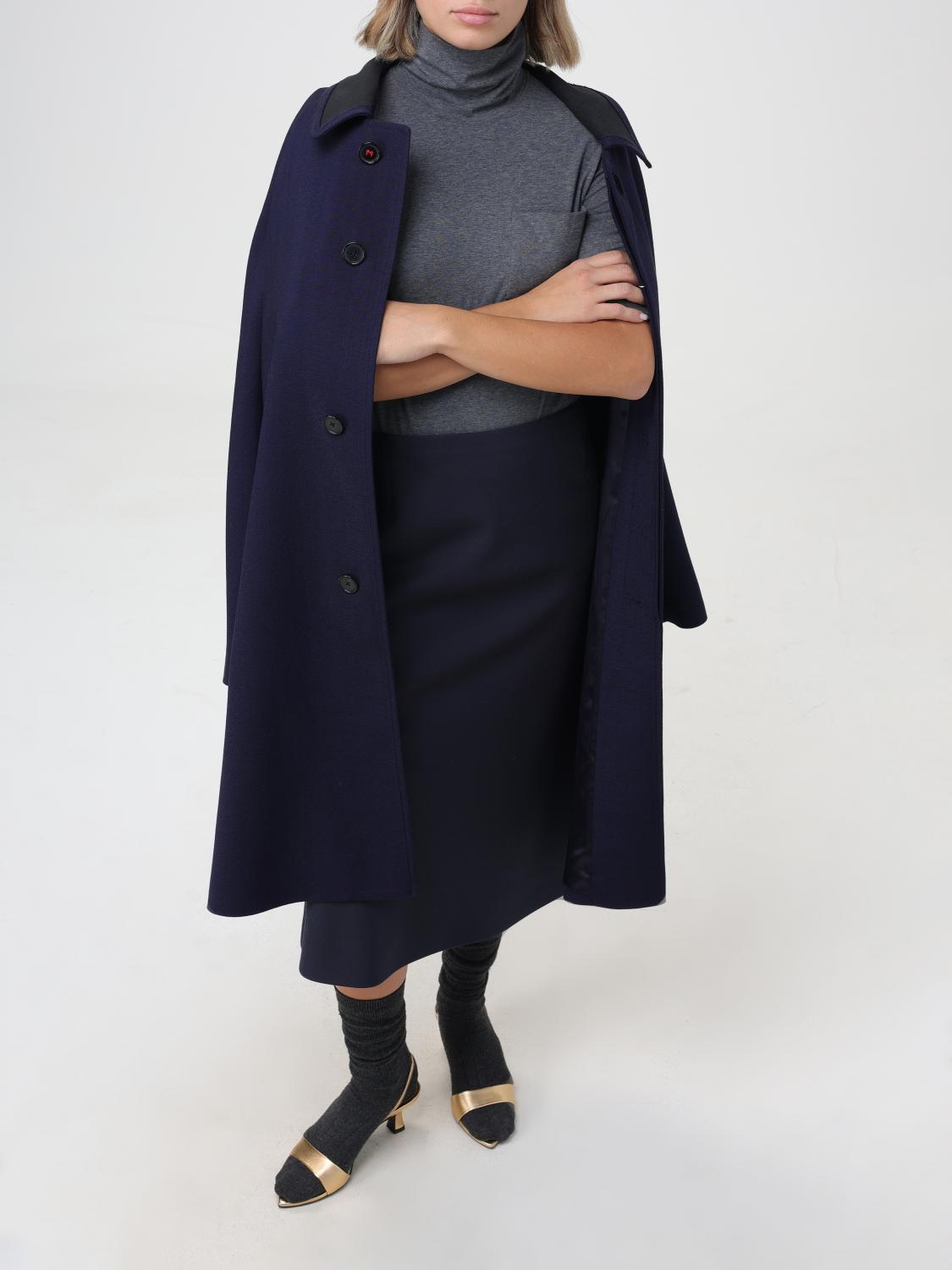 Maison Margiela coat in wool and rayon - Blue | SI0AA0003S54959