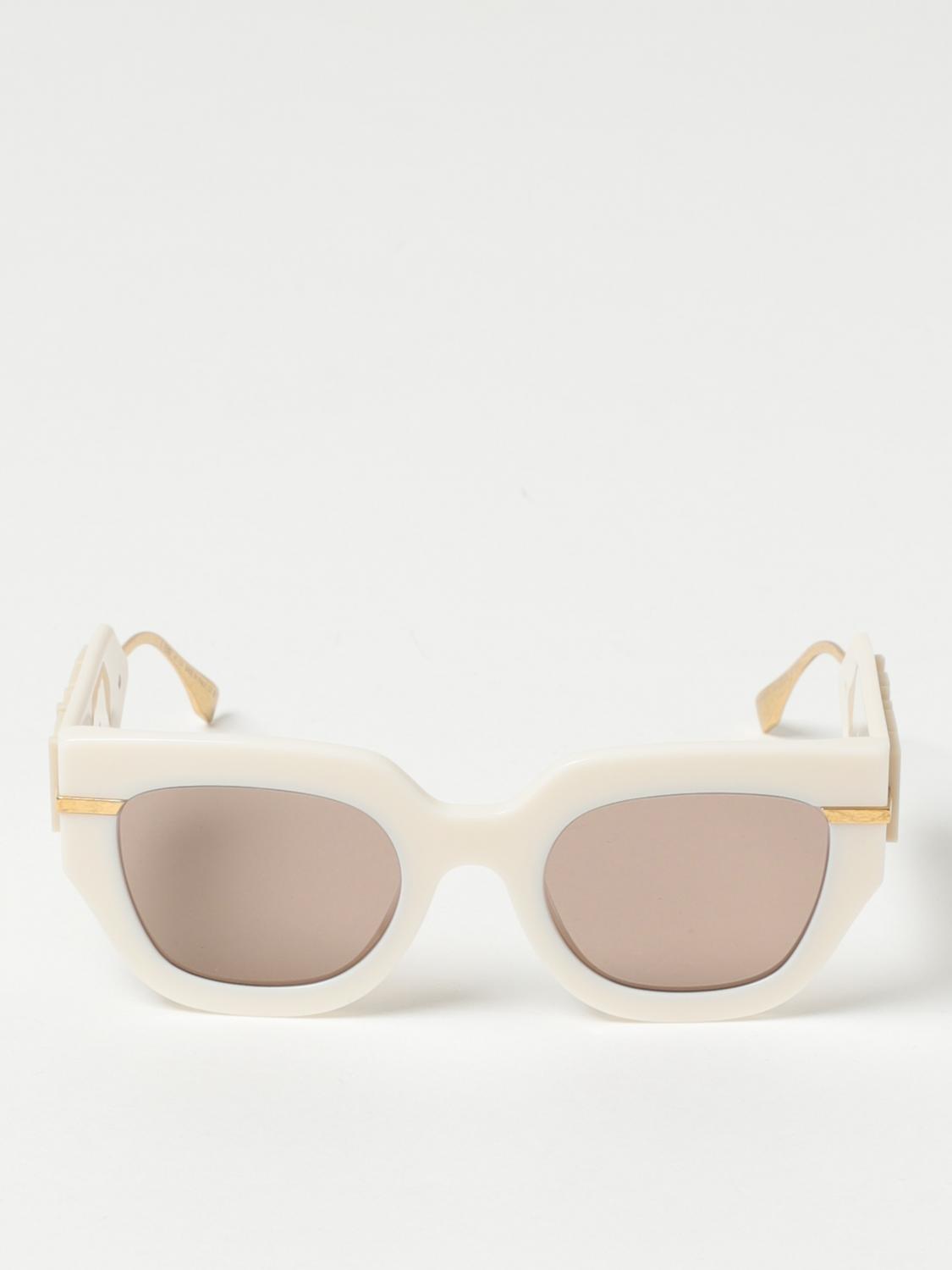 FENDI 太阳镜: 太阳镜 女士 Fendi, 白色 - Img 2