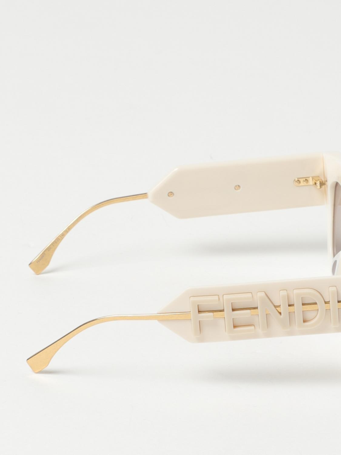 FENDI 太阳镜: 太阳镜 女士 Fendi, 白色 - Img 3