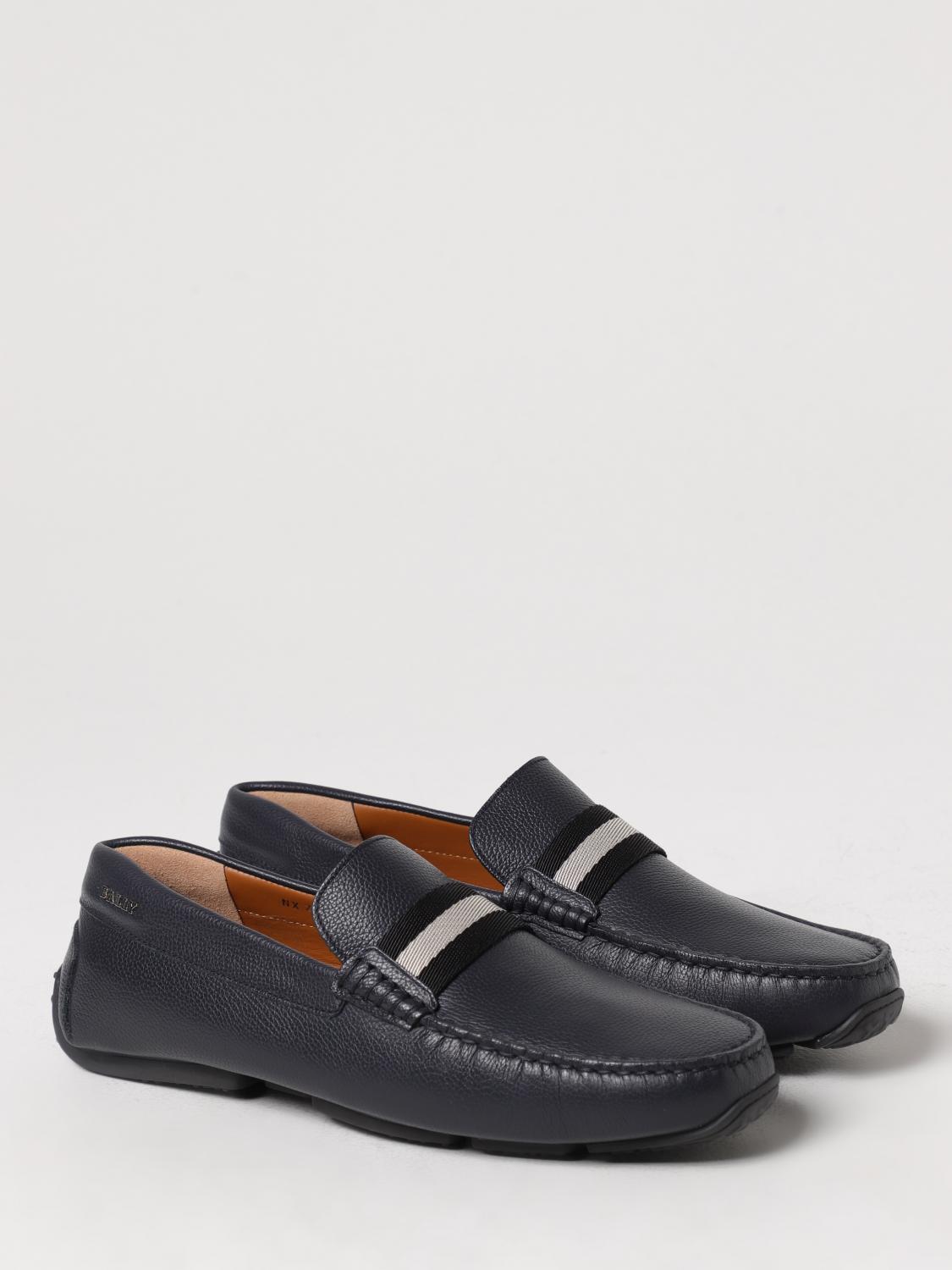 BALLY LOAFERS: Bally Pearce moccasins in grained leather, Navy - Img 2