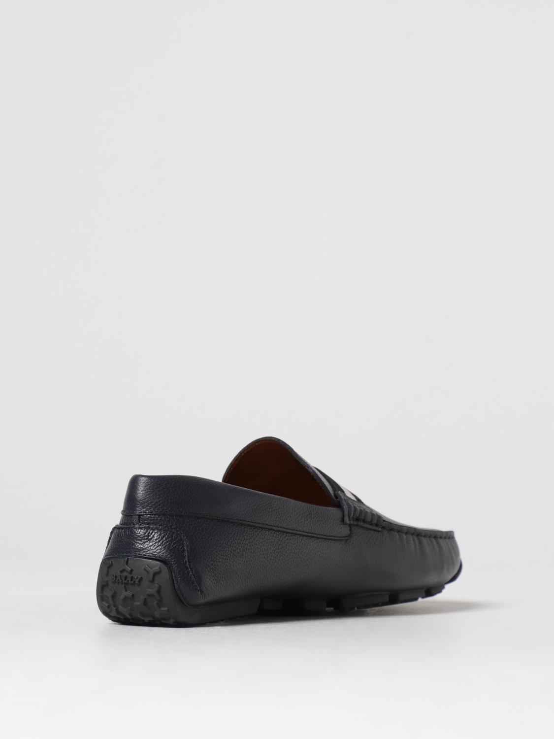 BALLY LOAFERS: Bally Pearce moccasins in grained leather, Navy - Img 3