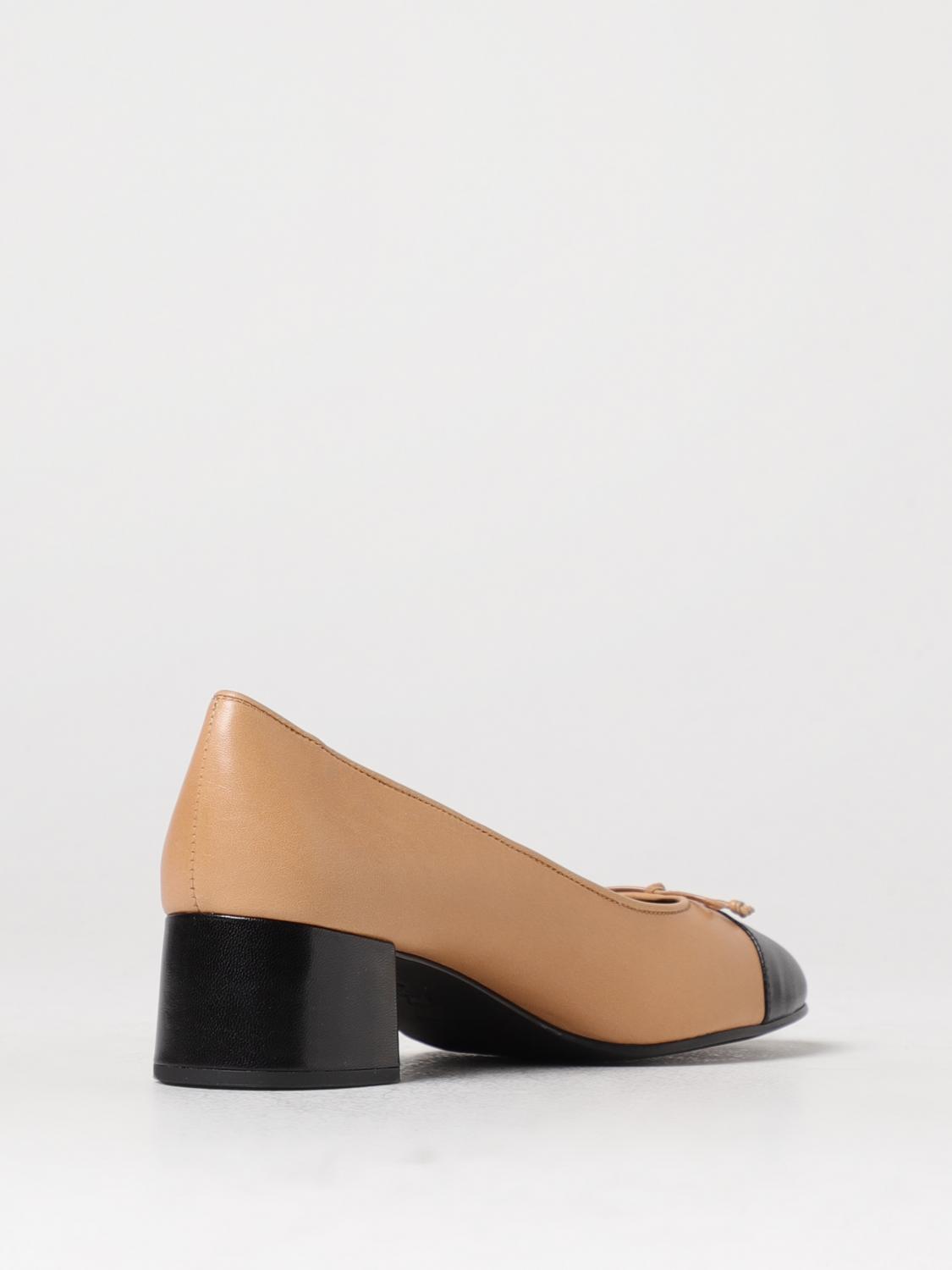 TORY BURCH HIGH HEEL SHOES: Tory Burch Bow ballerinas in leather with heel, Beige - Img 3
