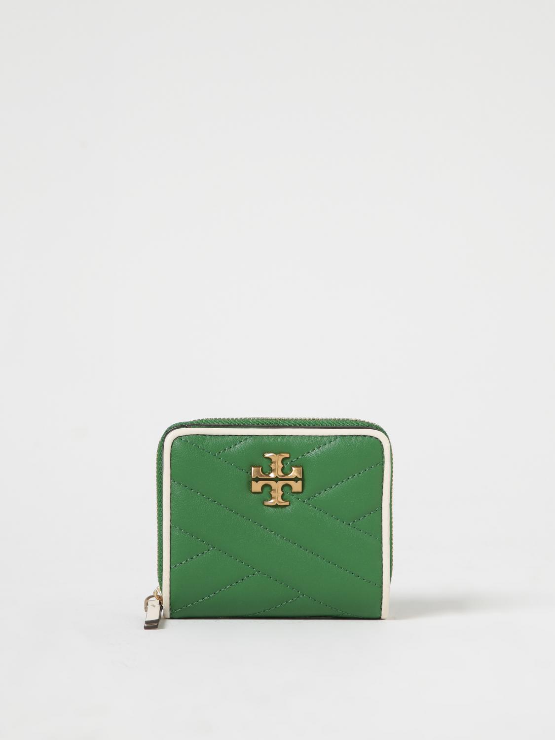 Tory Burch Kira wallet in quilted nappa - Green | 148714 | GIGLIO.COM