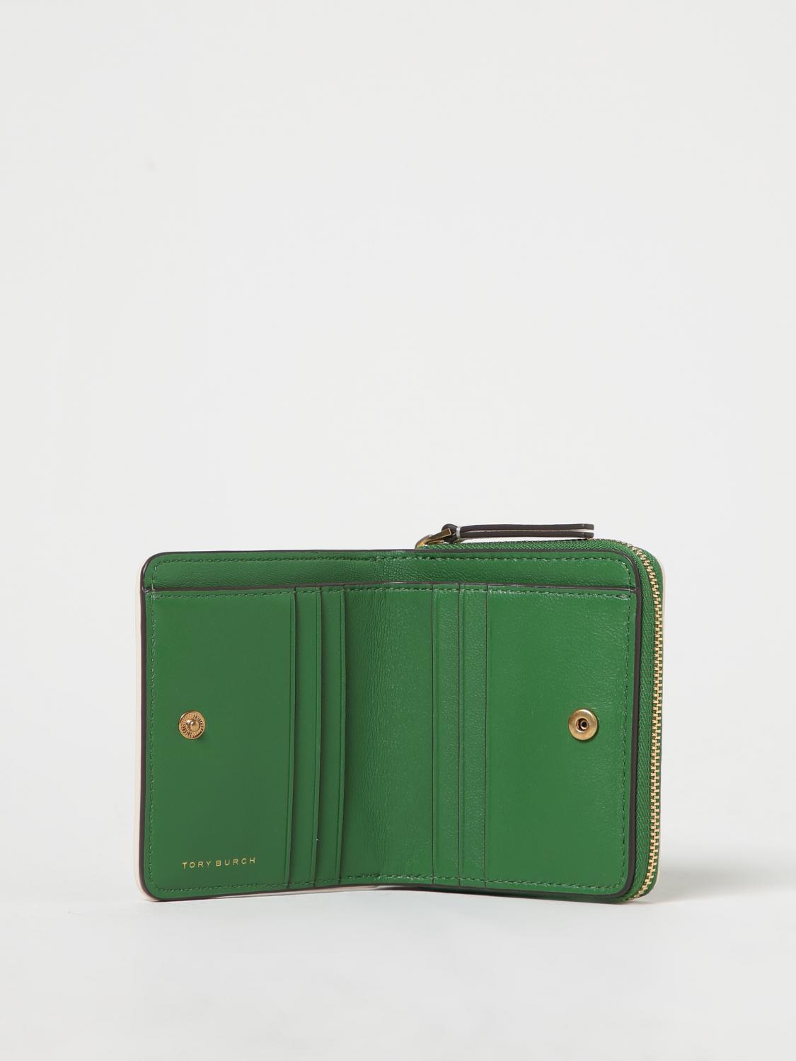 Tory Burch Kira wallet in quilted nappa - Green | 148714 | GIGLIO.COM