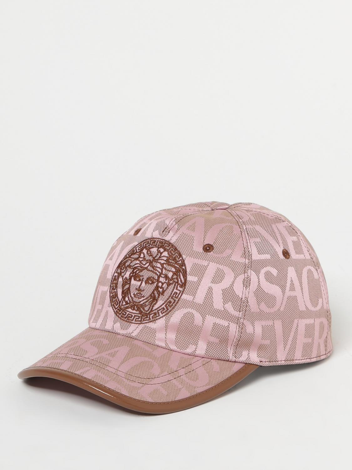 VERSACE メデューサ ベースボールキャップ ピンク Versace hat in cotton blend with jacquard logo - Pink