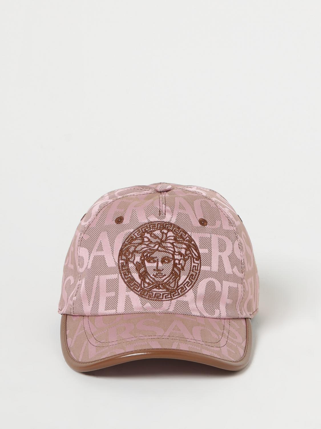 VERSACE メデューサ ベースボールキャップ ピンク Versace hat in cotton blend with jacquard logo - Pink