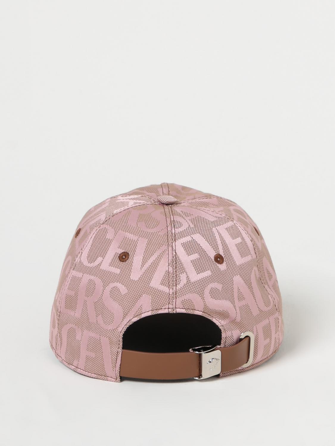 Versace hat in cotton blend with jacquard logo - Pink