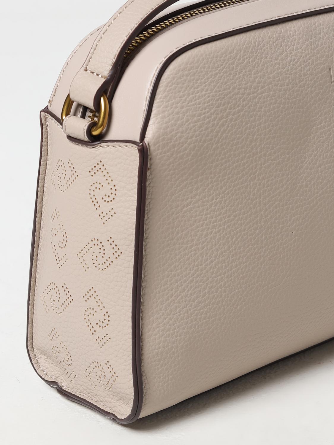 LIU JO BORSA A SPALLA: Borsa Liu Jo in pelle sintetica a grana con logo impresso, Beige - Img 3