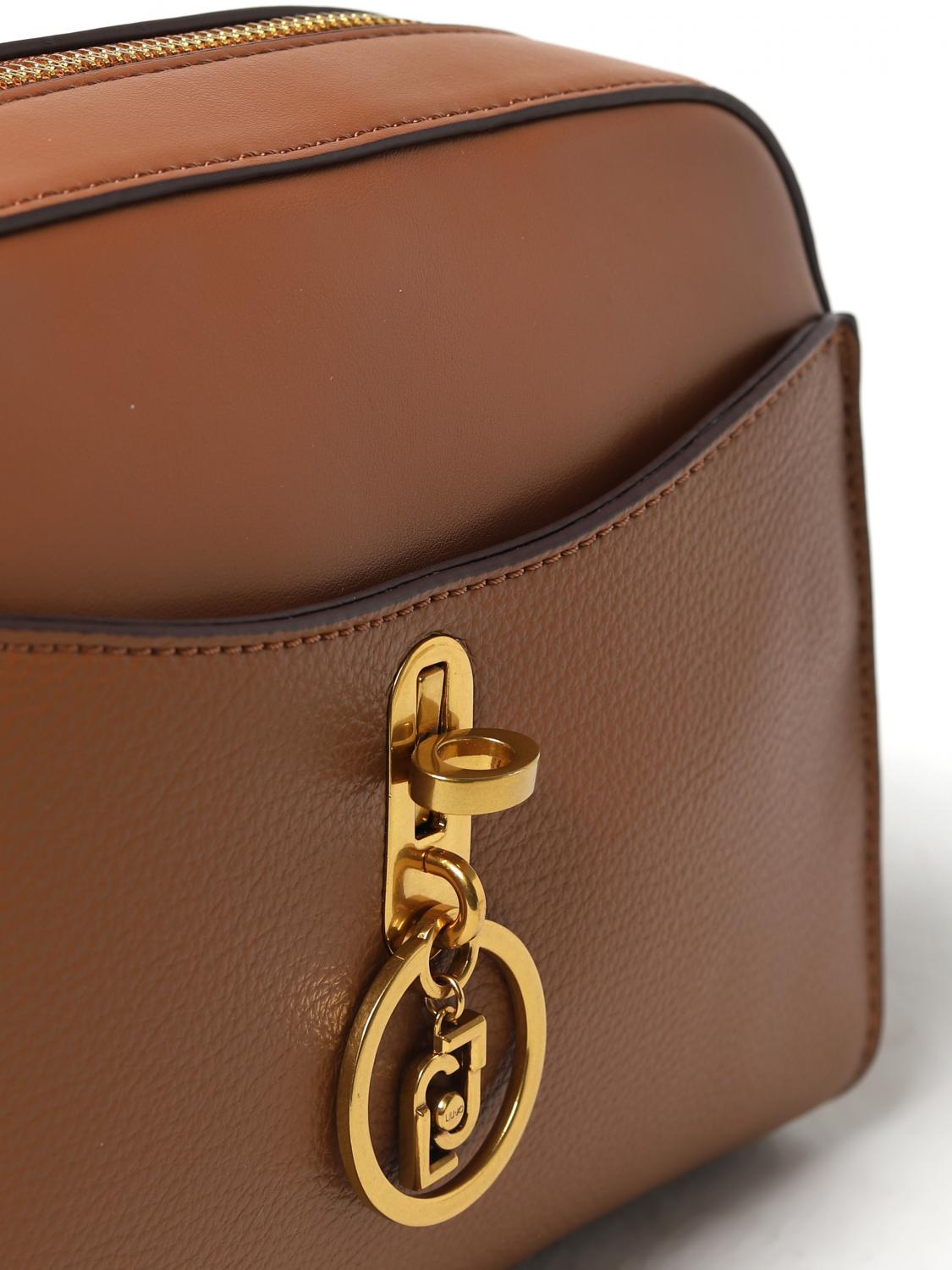 LIU JO BORSA A SPALLA: Borsa Liu Jo in pelle sintetica a grana con logo impresso, Marrone - Img 3