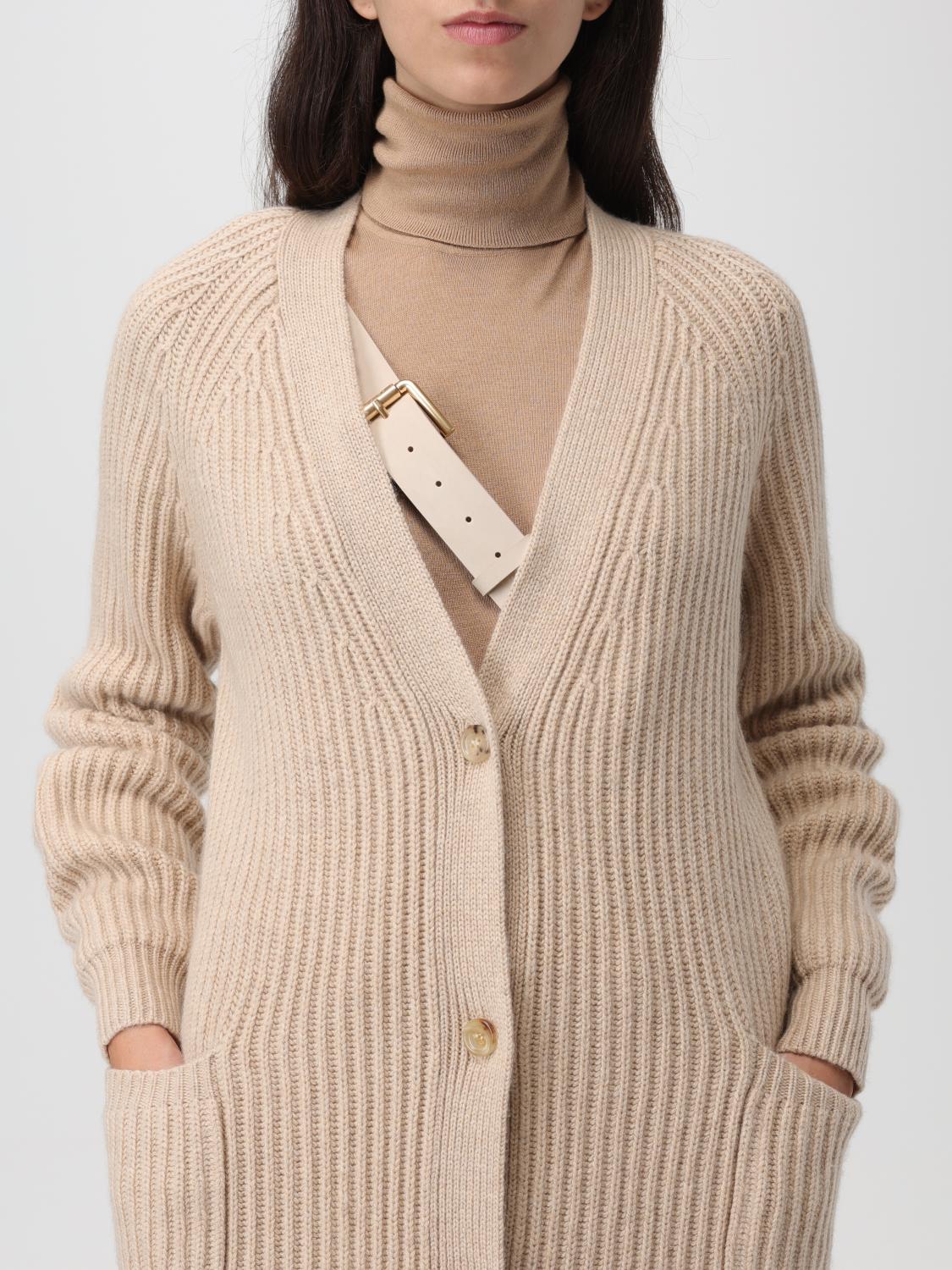 美品　Maxmara ベージュロングカーディガン L Max Maraロングカーディガンベージュ