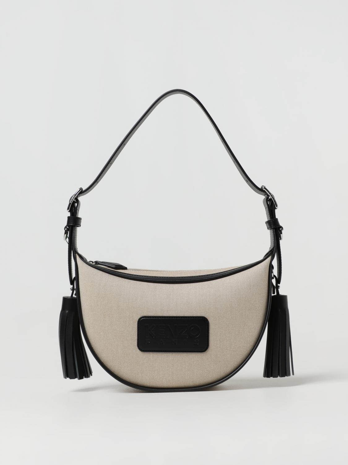 Kenzo Hobo bag in cotton canvas - Black | FD62SA215B01 | GIGLIO.COM